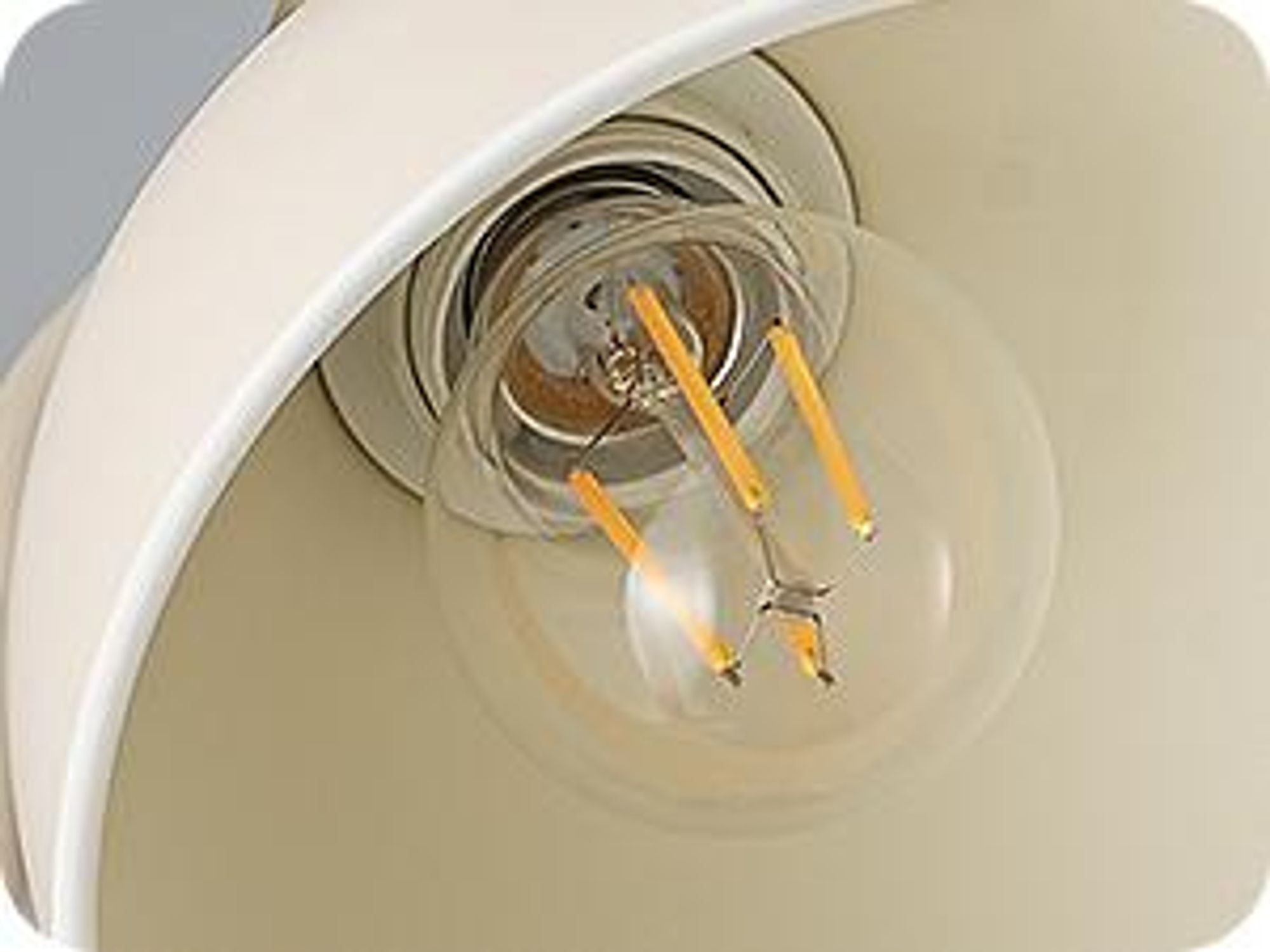 EDISHINE Stehlampe Industriell, Verstellbarer Kopf, Inkl. LED, Cremeweiß mit Metall-Lampenschirm, E27-Fassung, 2700 K Warmweiß, Leselampe