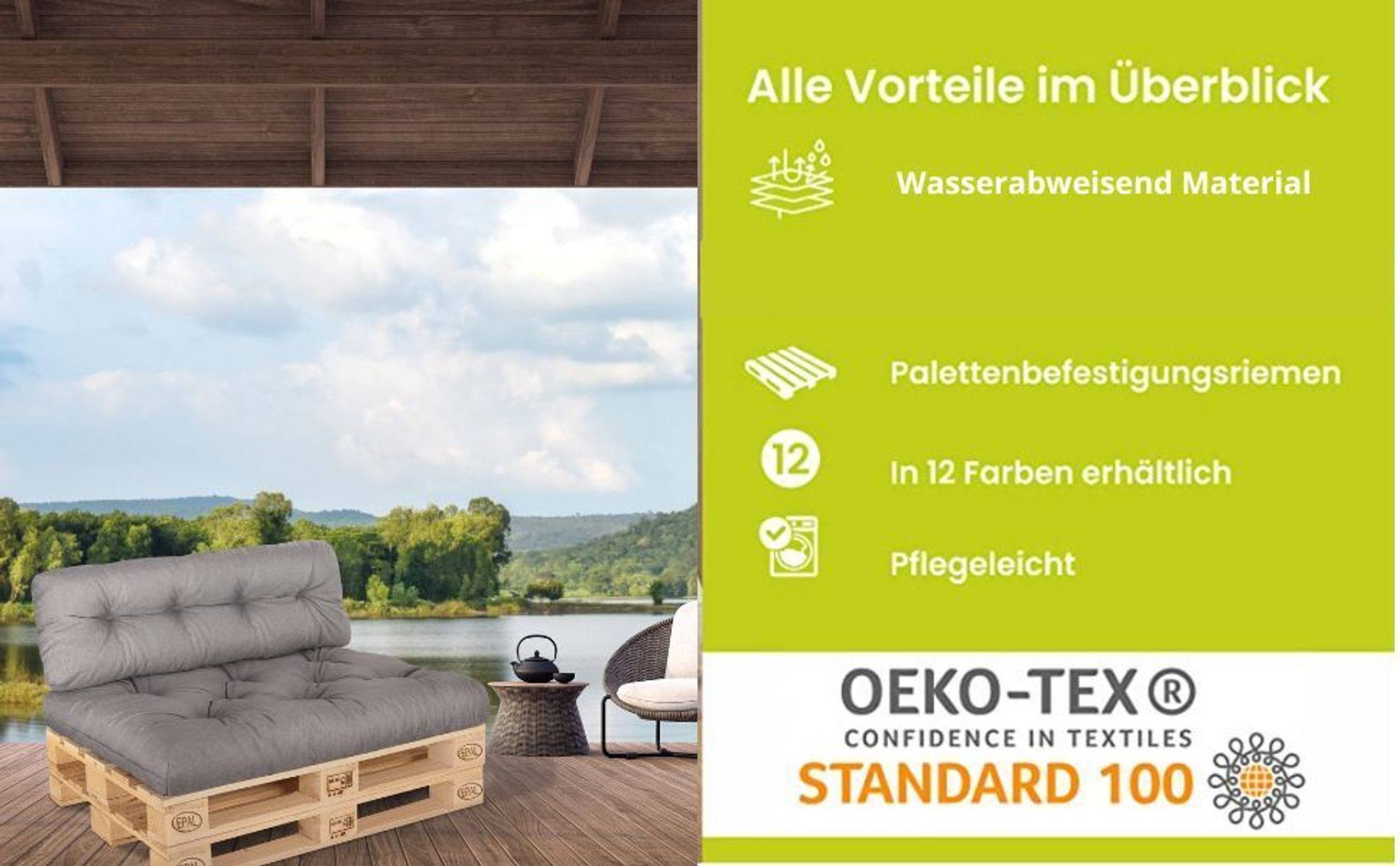 palettenkissen, palettensofa, palettenmöbel outdoor set paletten polster palettenauflage