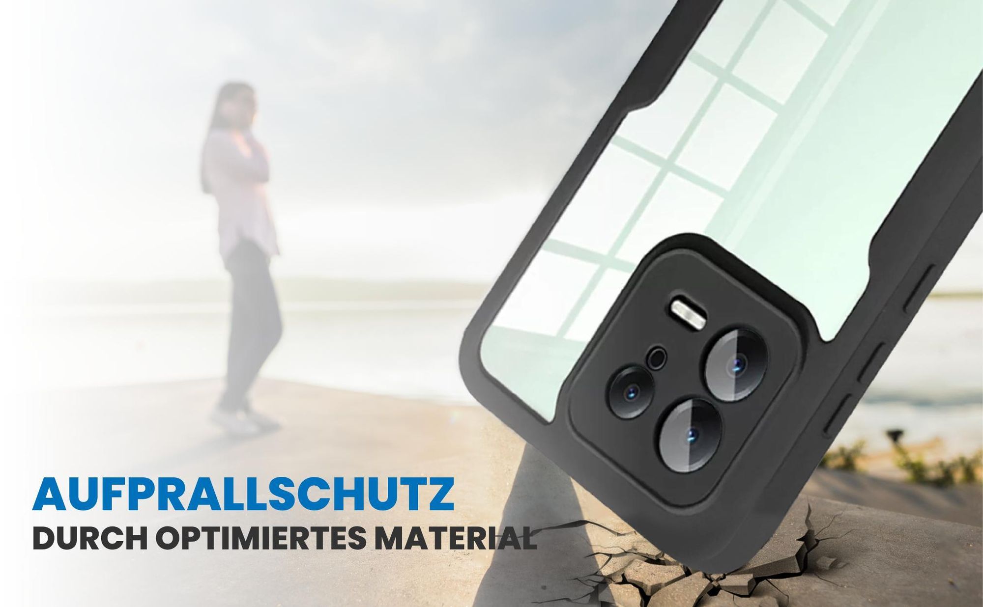 Schwarzes Front Back Cover für Xiaomi 13 5G mit Aufprallschutz
