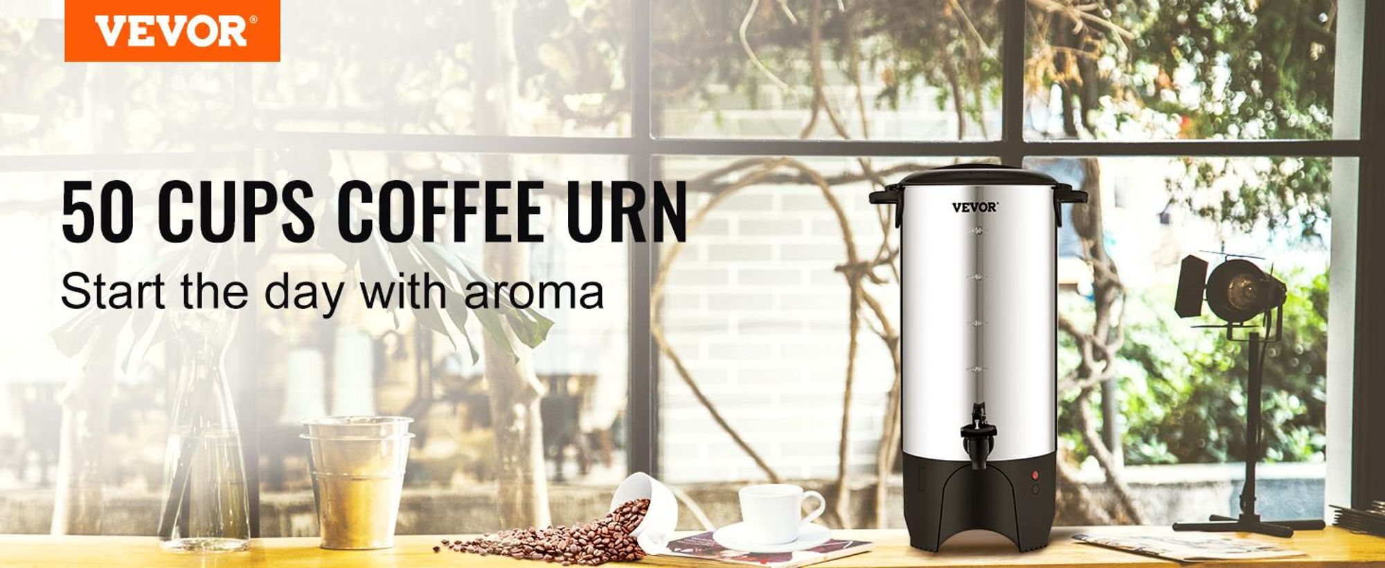 VEVOR Kommerzielle Heißgetränkespender Kaffee Heißwasserspender 50 Tassen, 1000 W Warmhaltebehälter Heißwasserspender 7,4 L Warmhaltebehälter Säfteimer für Büro, Partys, Café, Picknicks usw.