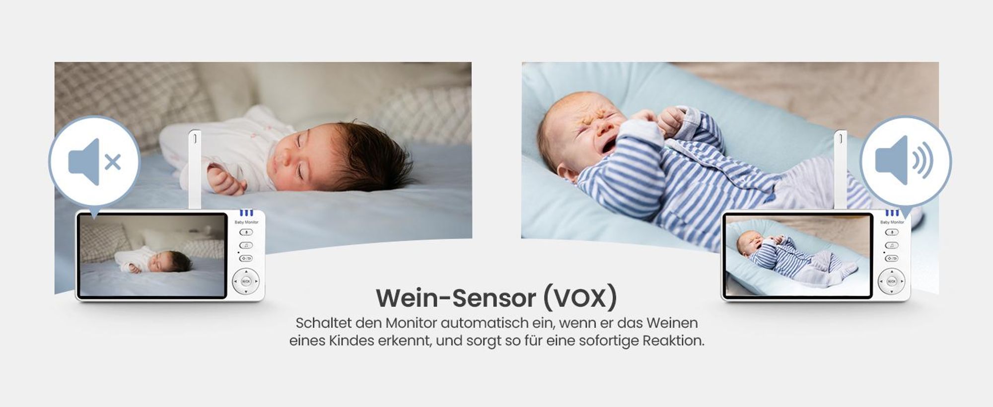 Extralink Reya Babyphone MO570 mit 5-Zoll-Monitor, VOX, 2,4 GHz