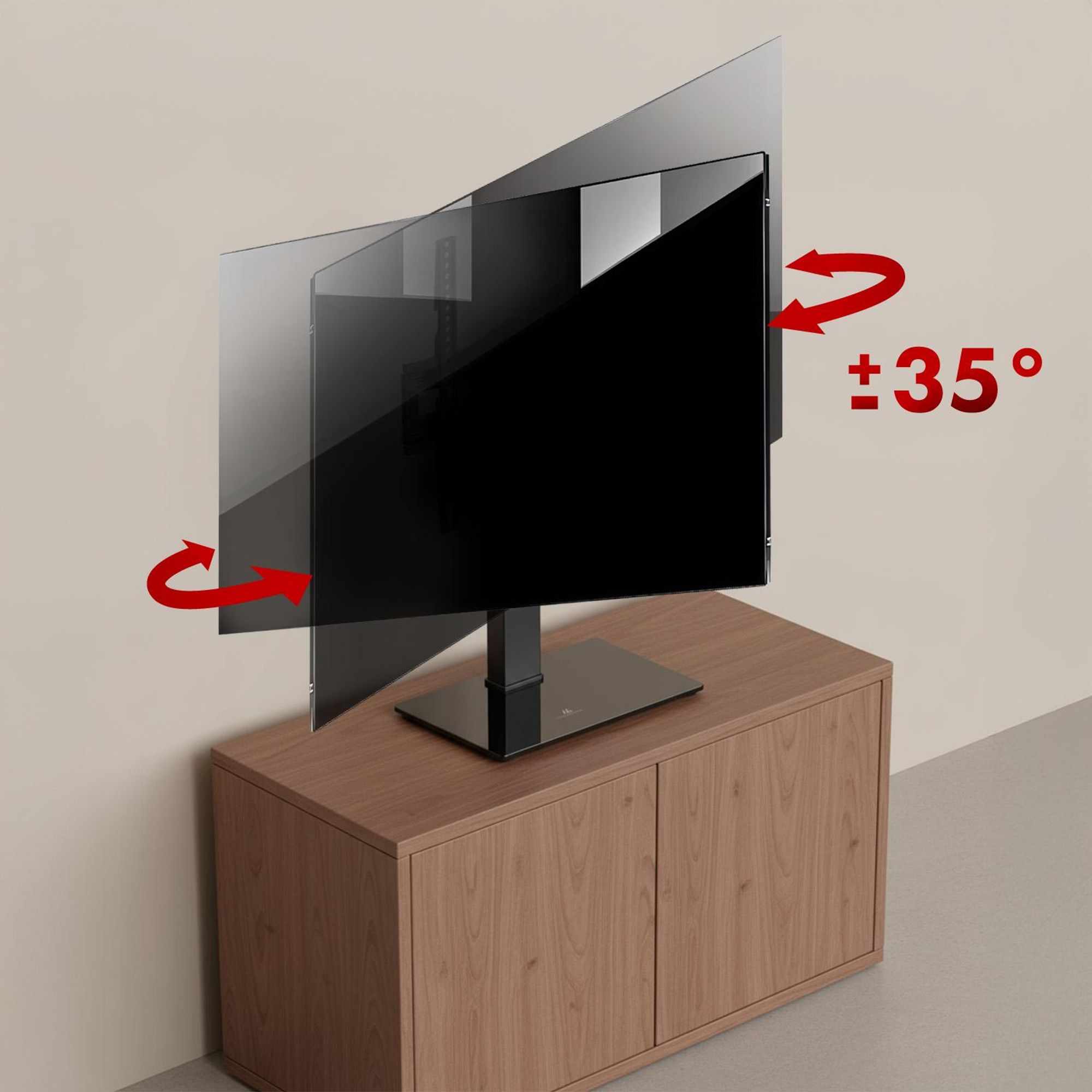 Universal-TV-Ständer Maclean für RTV-Schrank Ständer max. 40kg max. VESA 400x400 Höhen- und Winkelverstellung für TV 32-65", MC-124