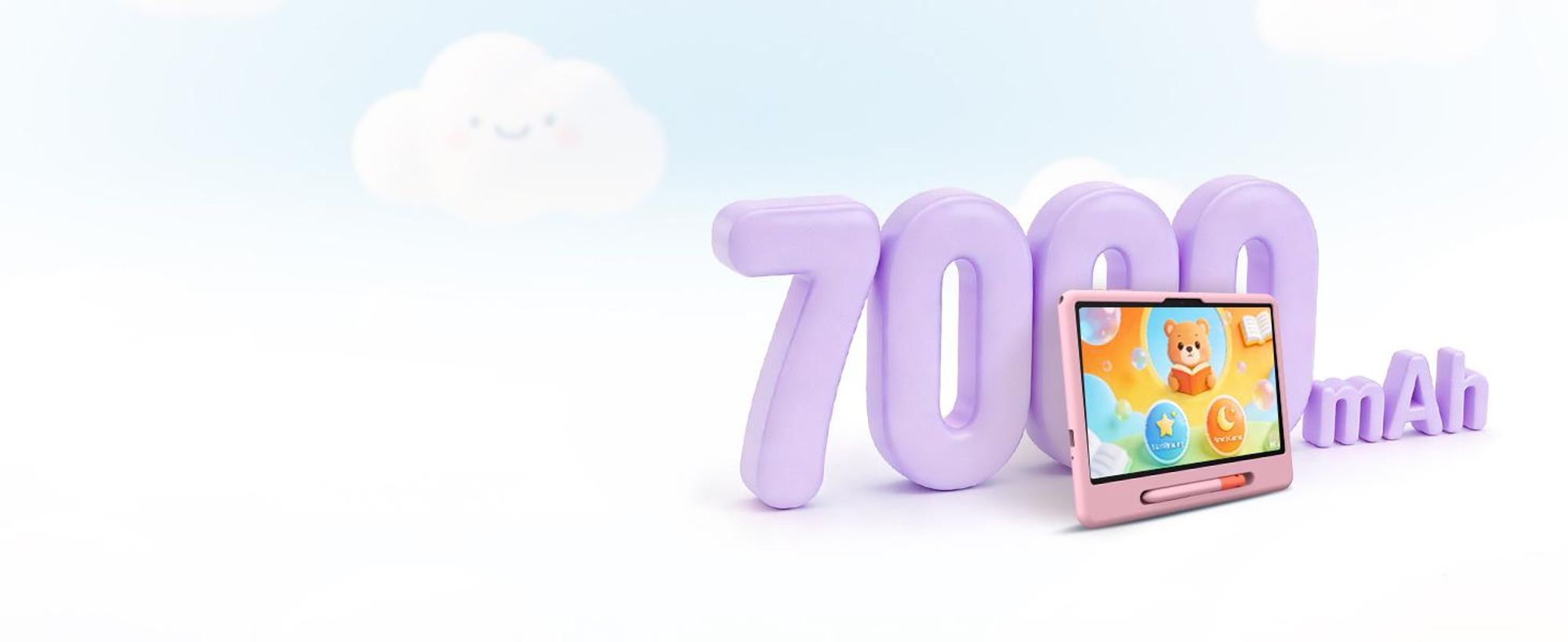 POCKAM P10 kinder tablet, 10,1 inch, met Gemini AI, Android 16, 32 (6+26) GB RAM + 64 GB ROM/TF 2TB, 7000mAh, WiFi tablet voor kinderen, met kindvriendelijke hoes en stylus
