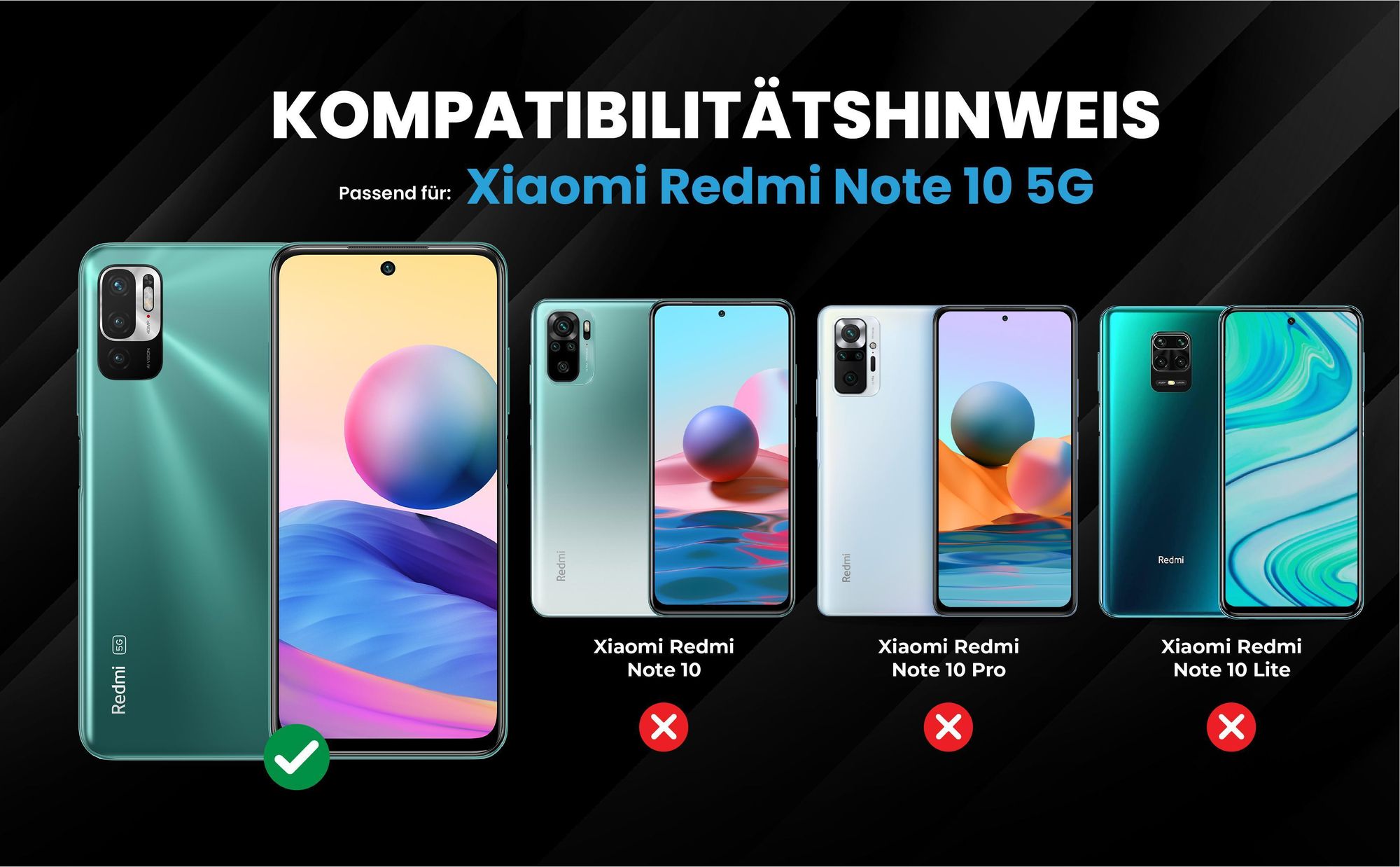 Kompatibilitätshinweise Hülle für Xiaomi Redmi Note 10 5G