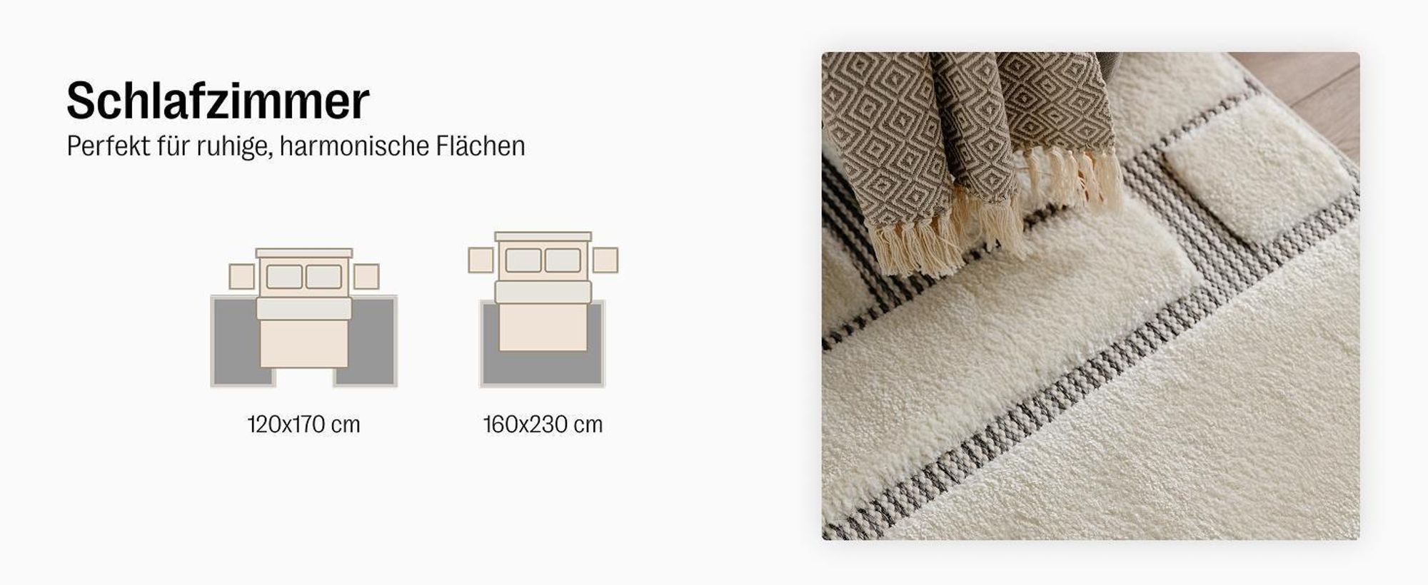 benuta Teppich Wohnzimmer Elvy Creme/Beige 140x200 cm Wohnzimmerteppich Rechteckig Muster Kurzflor Flauschig Weich