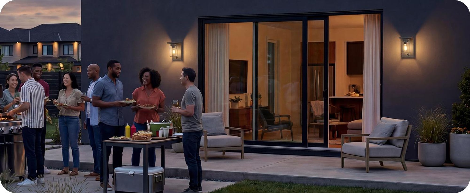 EDISHINE Wandleuchte außen mit Bewegungsmelder,IP44 Wandlampe mit E27-Fassung, Moderne Wandlampe für Haustür, Fassade, Anthrazit