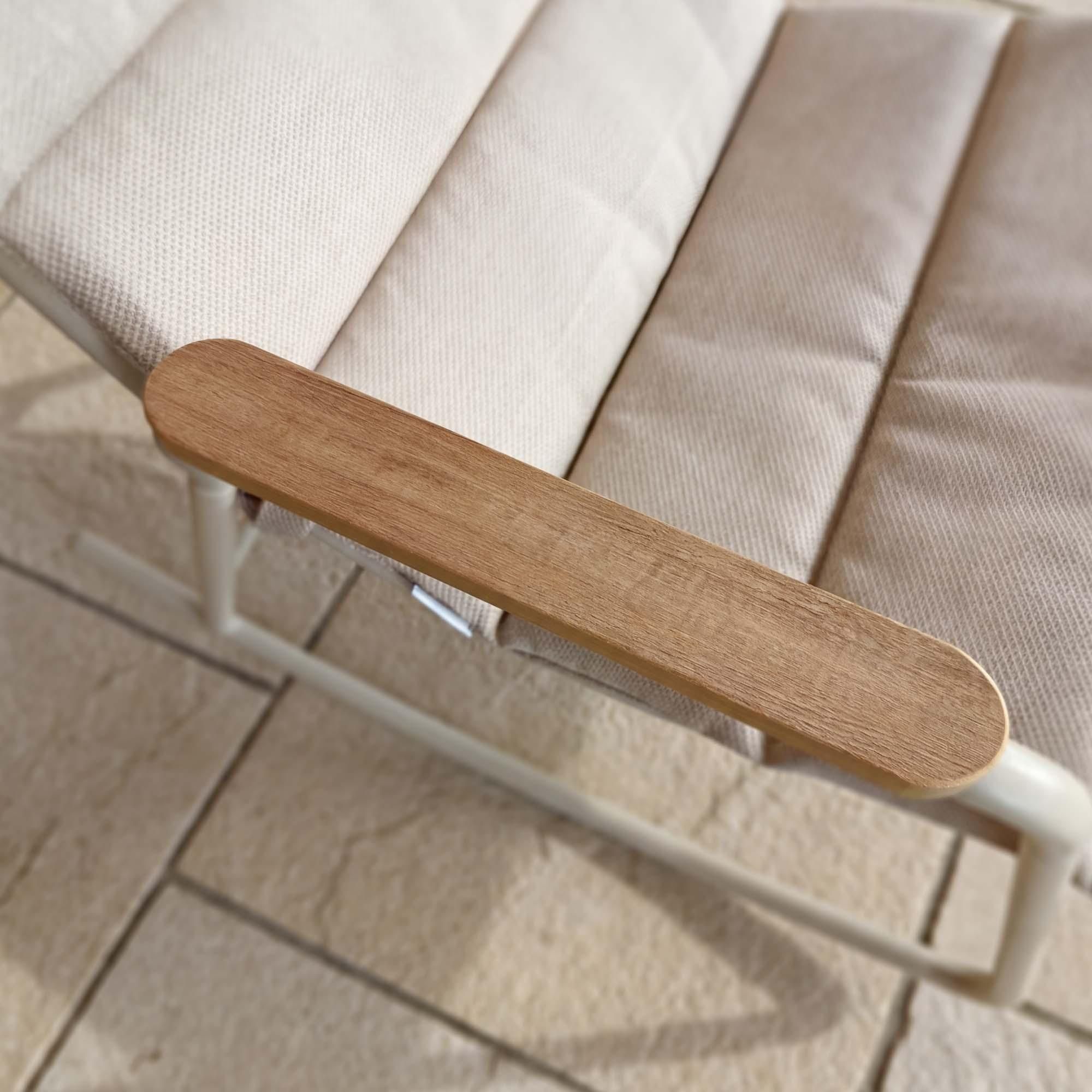 di volio Gartenmöbel Set RICIONE - Creme, modernes Balkonmöbel Set mit 2 Schaukelstühlen i Beistelltisch, wetterfeste Sitzgruppe Outdoor für Terrasse