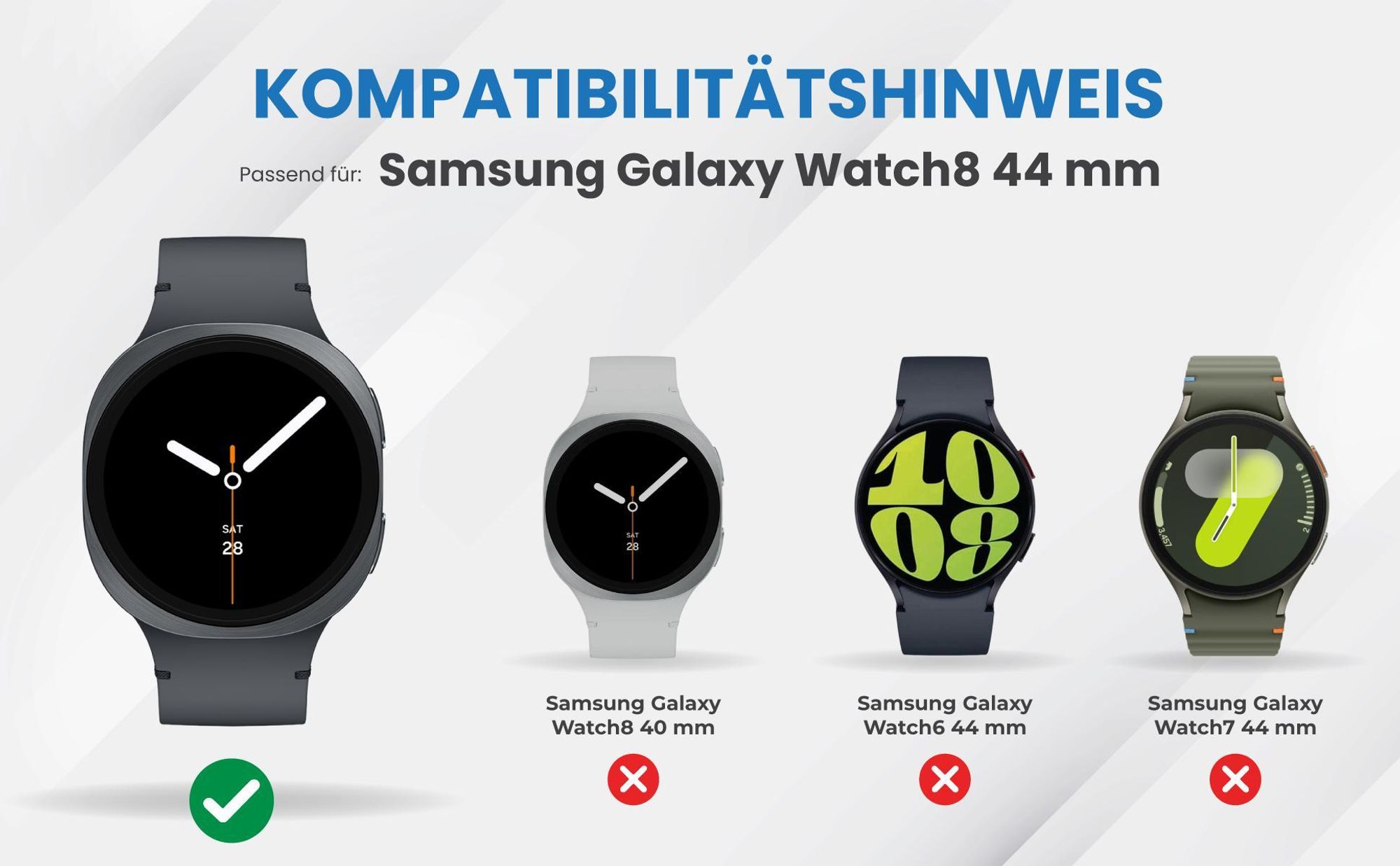Kompatibilitätshinweise Hülle für Samsung Galaxy Watch8 44 mm