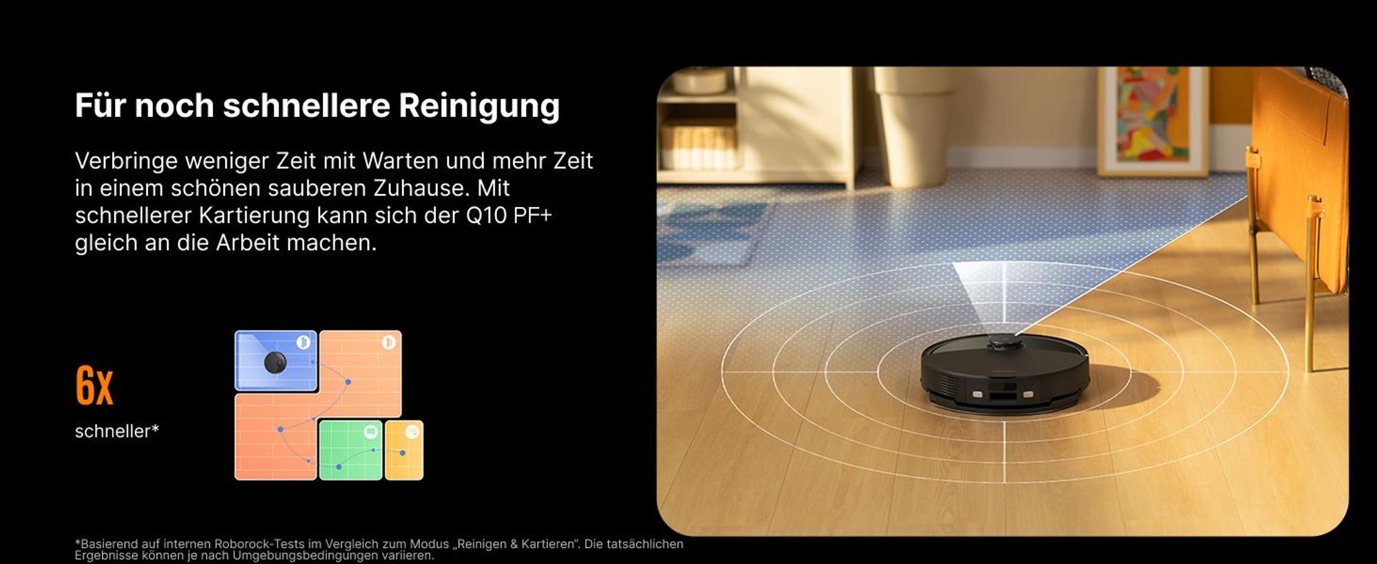 Roborock Q10 PF+ Staubsauger Roboter 10000 Pa (Upgrade von Q8 max+), Dual Anti-Tangle-System, Auto-Entleerungsstation für 7 Wochen, Schwarz