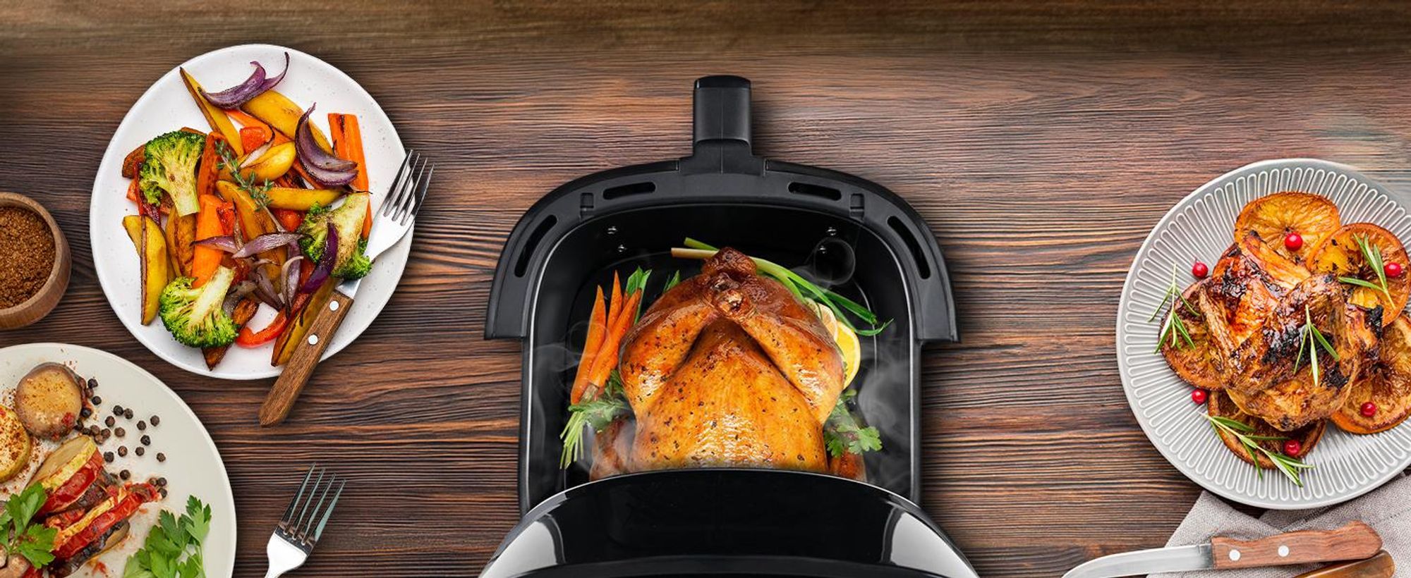 Extralink Air Fryer 6,5 L Heißluftfritteuse 1800 W mit Sichtfenster und LED-Touchdisplay