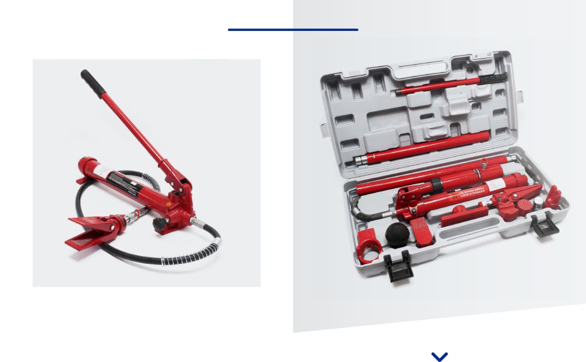 Wiltec Hydraulischer Karosserie Richtsatz 10 t Presskraft, Wagenheber, Deckenstütze, Maschinenheber inkl. Koffer & Zubehör, Presse zum Auto Ausbeulen