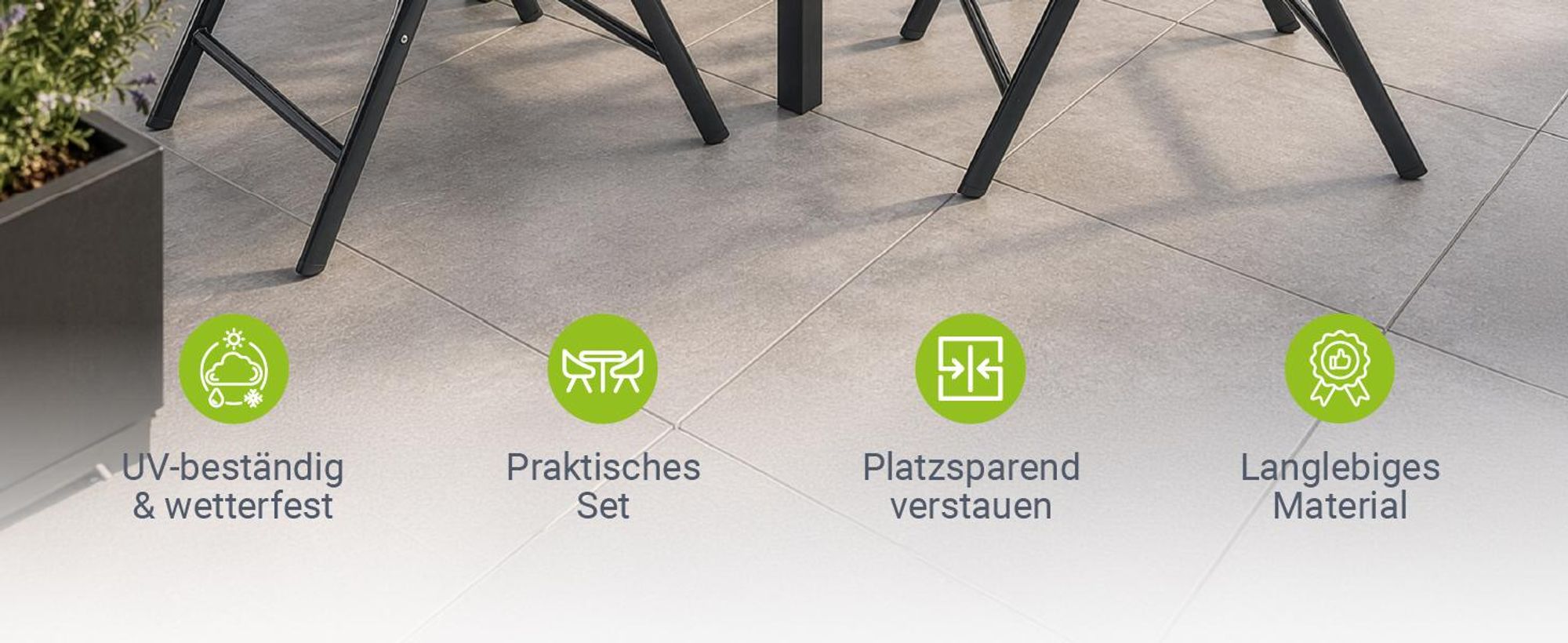 Juskys Aluminium Gartengarnitur Milano Gartenmöbel Set mit Tisch und 4 Stühlen Dunkel-Grau mit schwarzer Kunstfaser Alu Sitzgruppe Balkonmöbel