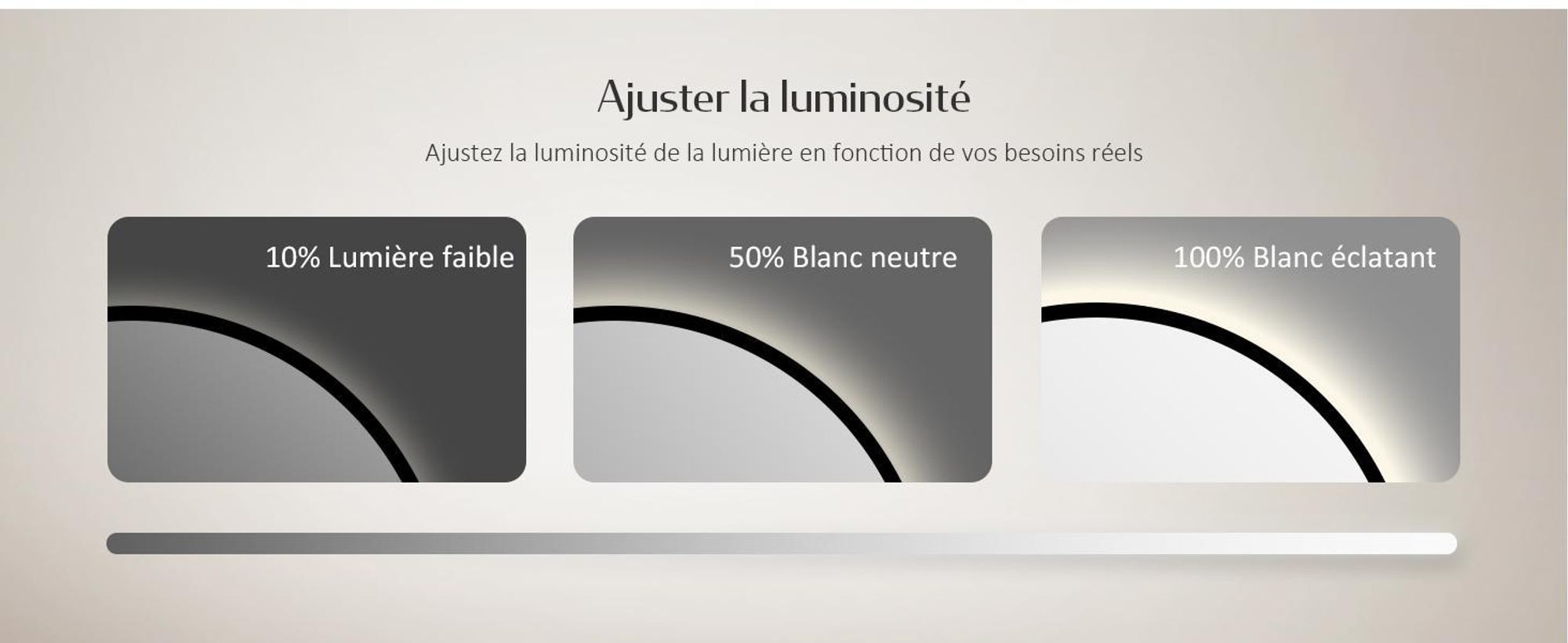 EMKE Miroir de salle de bain rond LED avec éclairage ф80cm Miroir de salle de bain noir rond avec antibuée, horloge, température, variateur, fonction mémoire - Lumières neutres 4300K