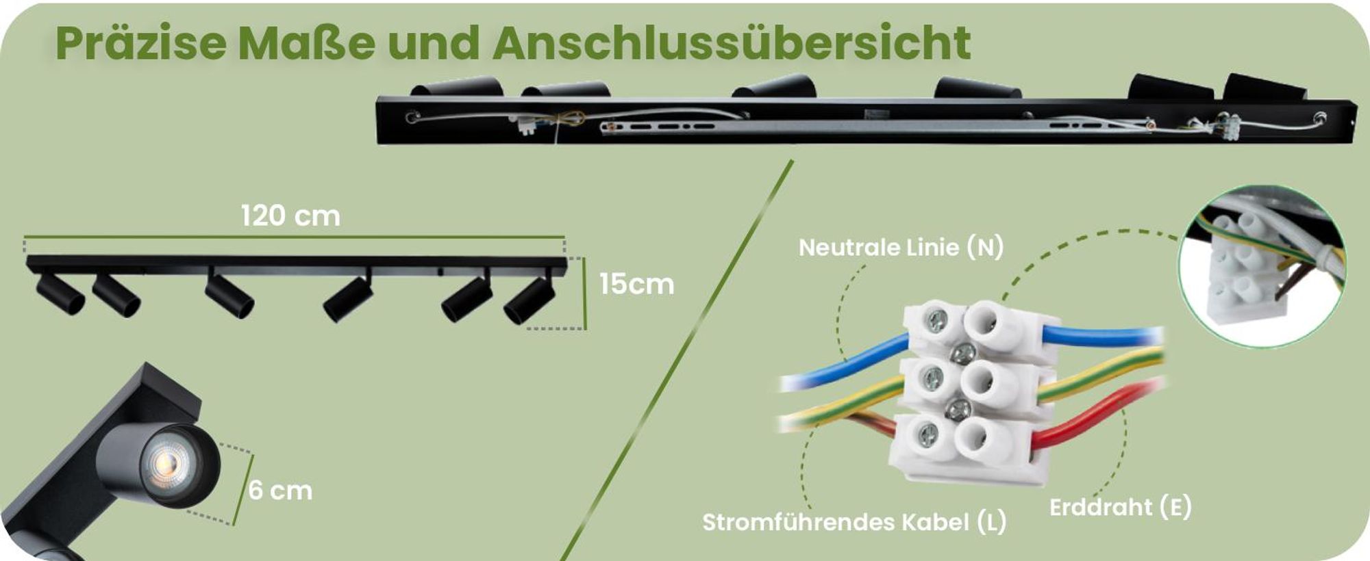 LUMILED Deckenleuchte Deckenspot GU10 Fassung Deckenstrahler 6-flammiger Spot Spotlampe Decke Spotleuchte Deckenlampe Spots schwenkbar drehbar 230V