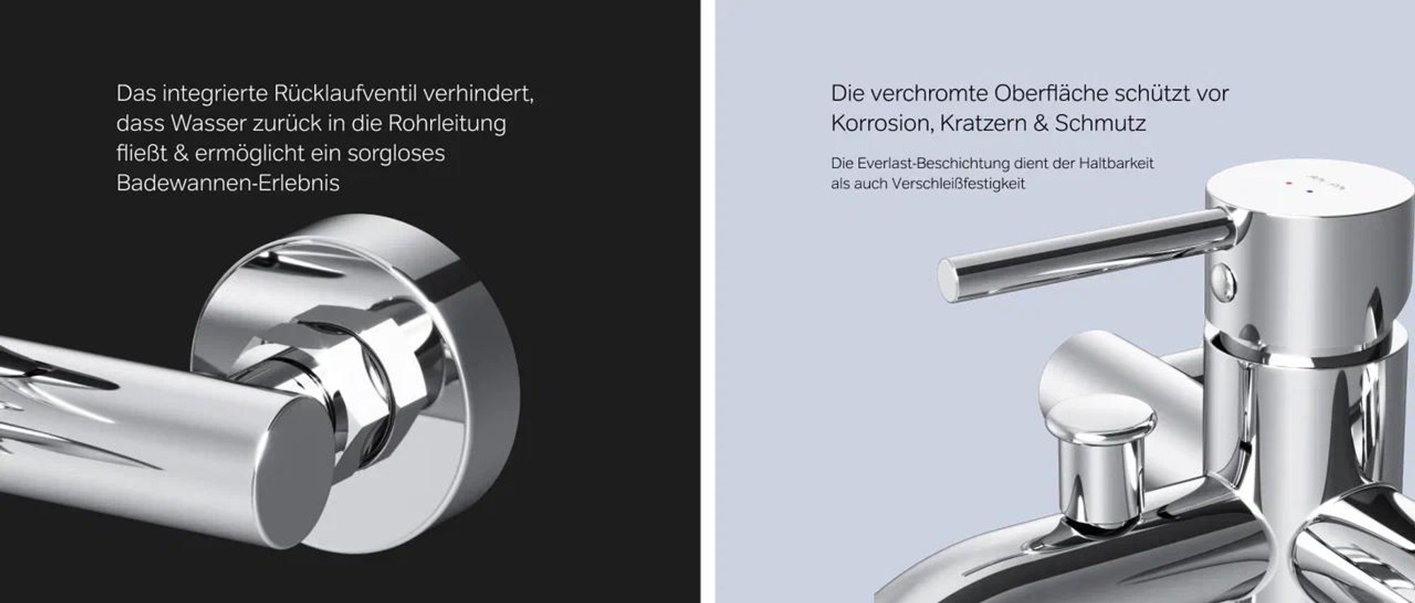 AM.PM Badewannenarmatur Wannenarmatur Chrom Einhebelmischer Wandmontage Bad Messing Badewannen Armaturen