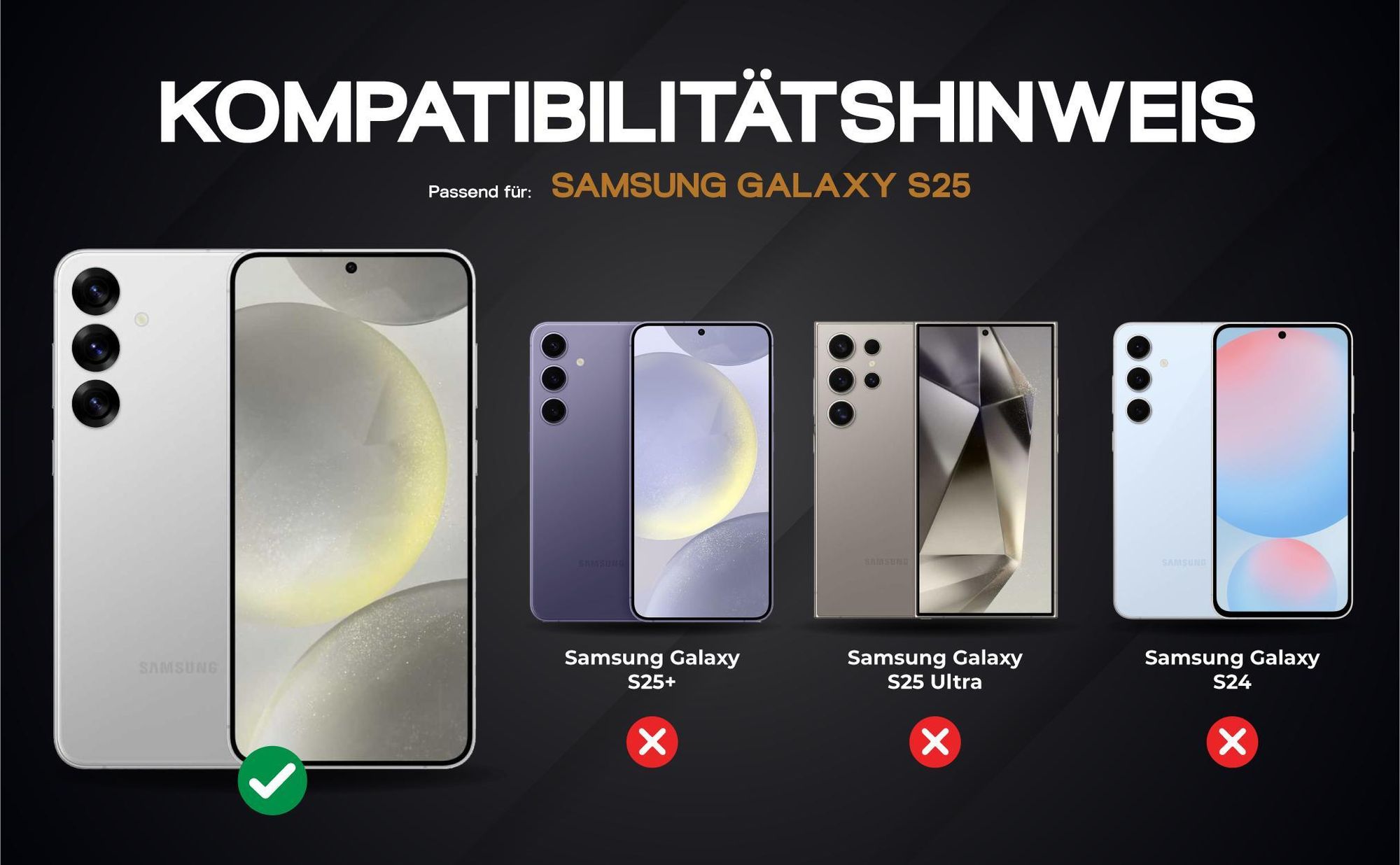 Kompatibilitätshinweise Hülle für Samsung Galaxy S25