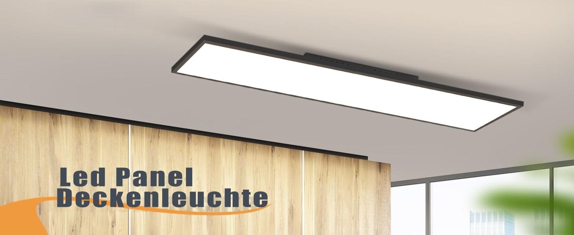 ZMH LED Panel Deckenleuchte 40W Deckenpanel Dimmbar 120x30 CM Deckenlampe Flach Büro mit Fernbedienung Büroleuchte für Küche Schlafzimmer Flur