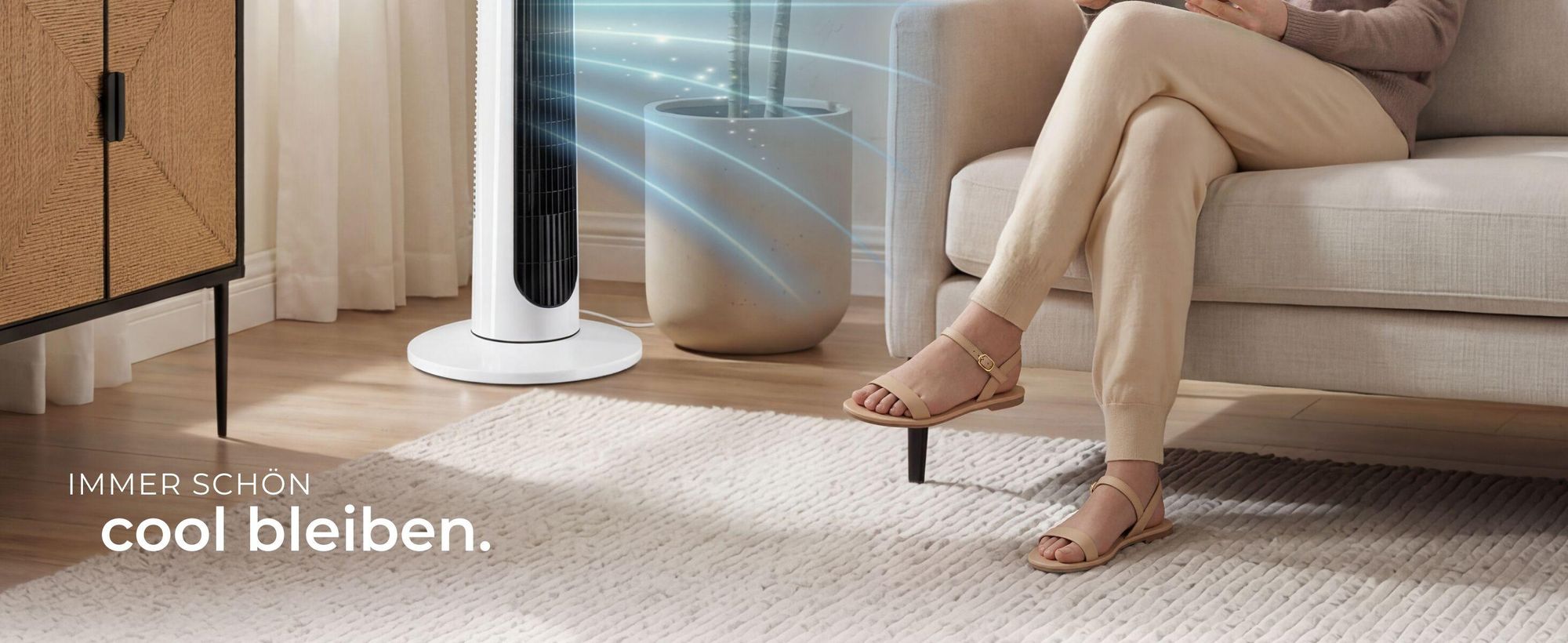 tectake® Turmventilator Arktis 12-Stunden-Timer extrem leise und energiesparend