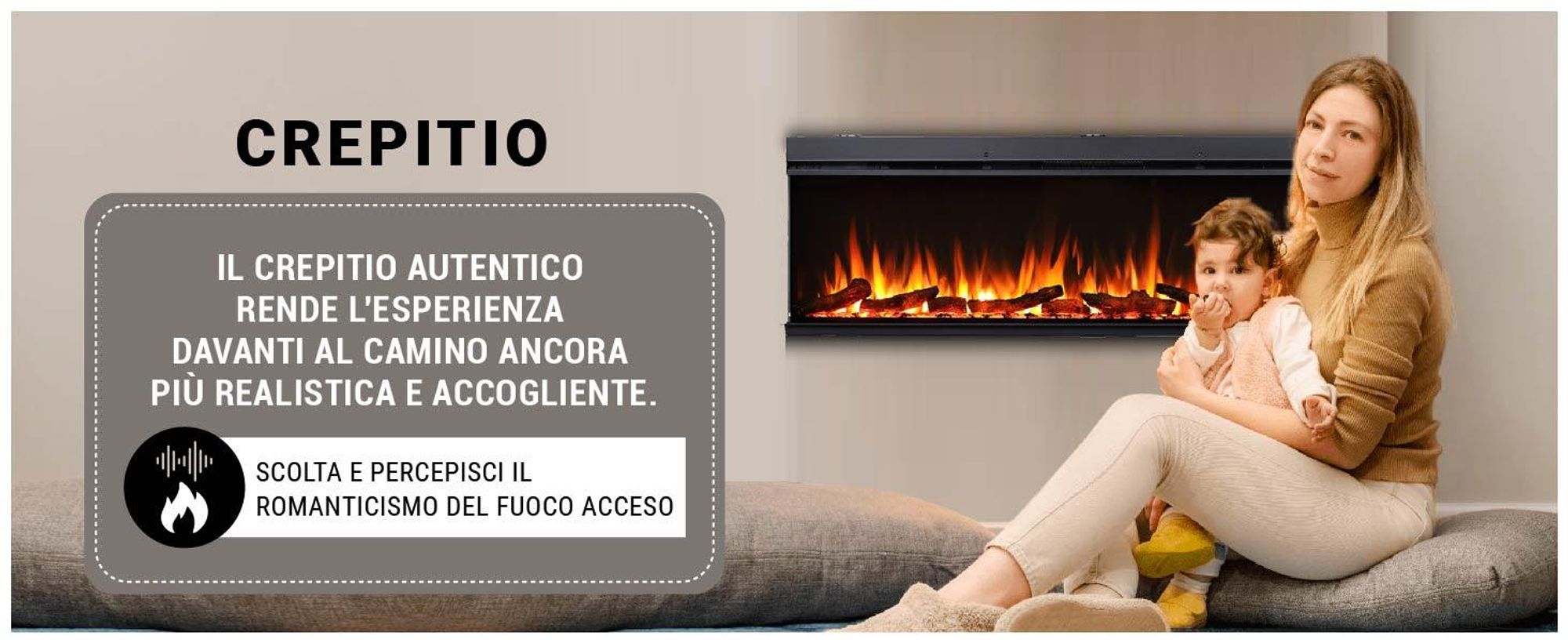 Camino elettrico BALDERIA Athena smart 60 - Camino da incasso - Nero
