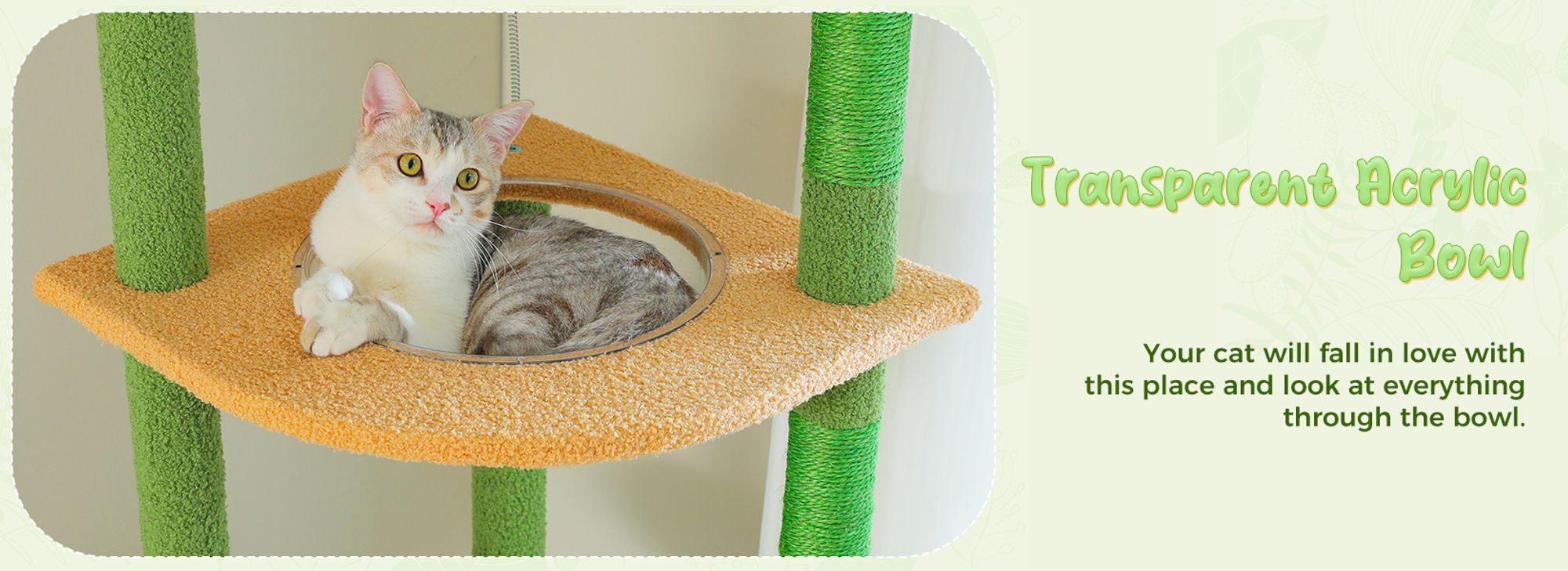 PAWZ Road XXL Katzenbaum 236-258cm mit Sisal-Kratzpfosten, Doppelkondo und Korb für Großkatzen