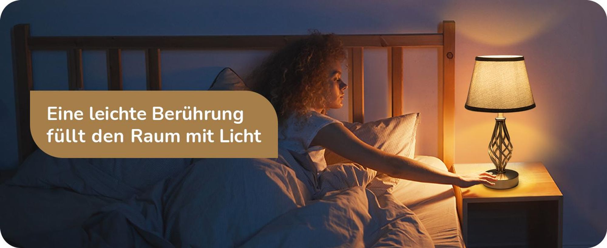 EDISHINE 2 Nachttischlampe Dimmbar mit USB Ladefunktion, LED Tischlampe mit 2 Glühbirne, Grau