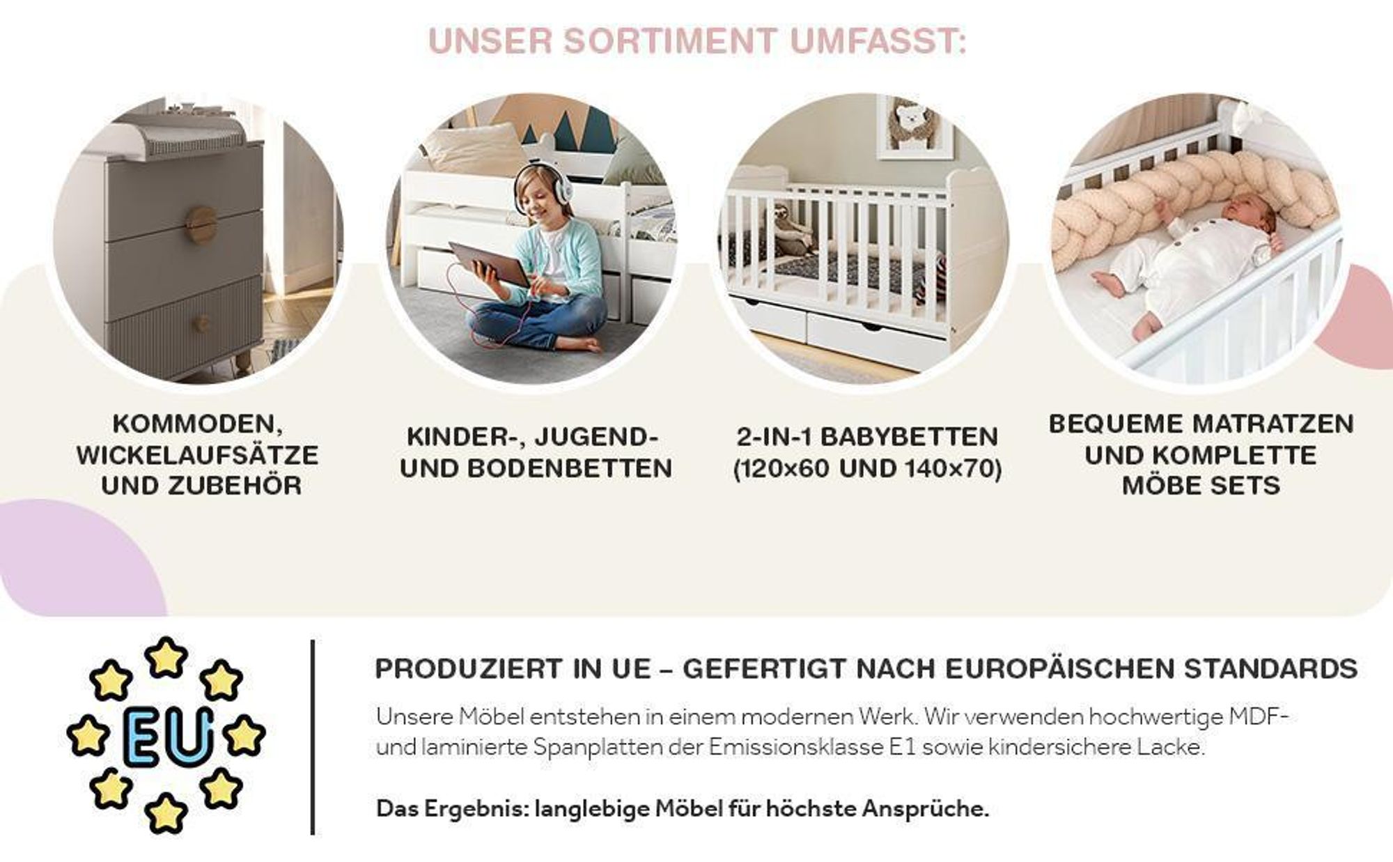 ZEE BAMBI Kaschmir Beistellbett Baby mit Rollen 120x60 cm Tragbar Babybett Verstellbarer Stubenwagen Kinder Bett 3-fach Höhenverstellbar