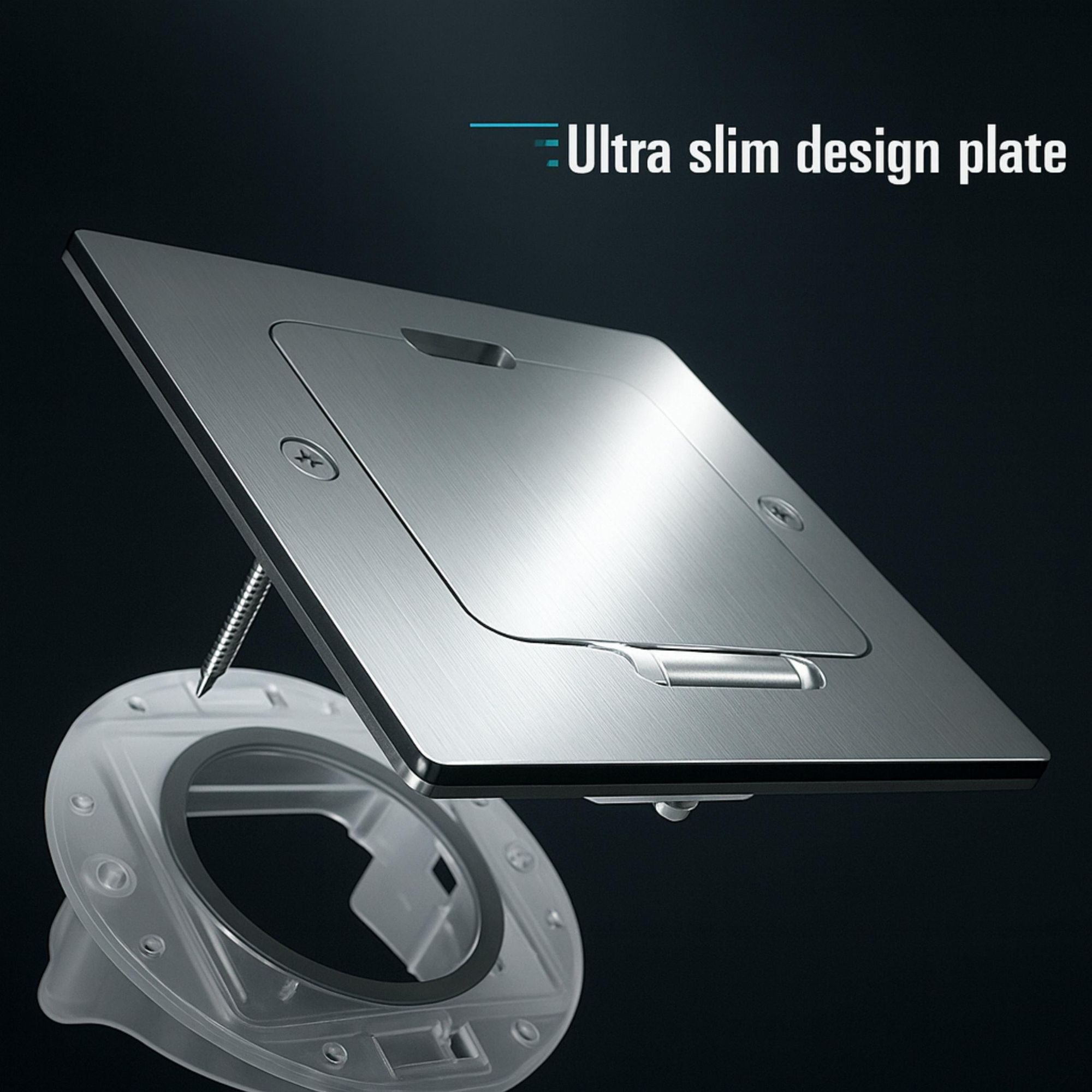 Metall Einbausteckdose IP44 mit Klappdeckel I Serie AP-1 eisen-gebürstet
