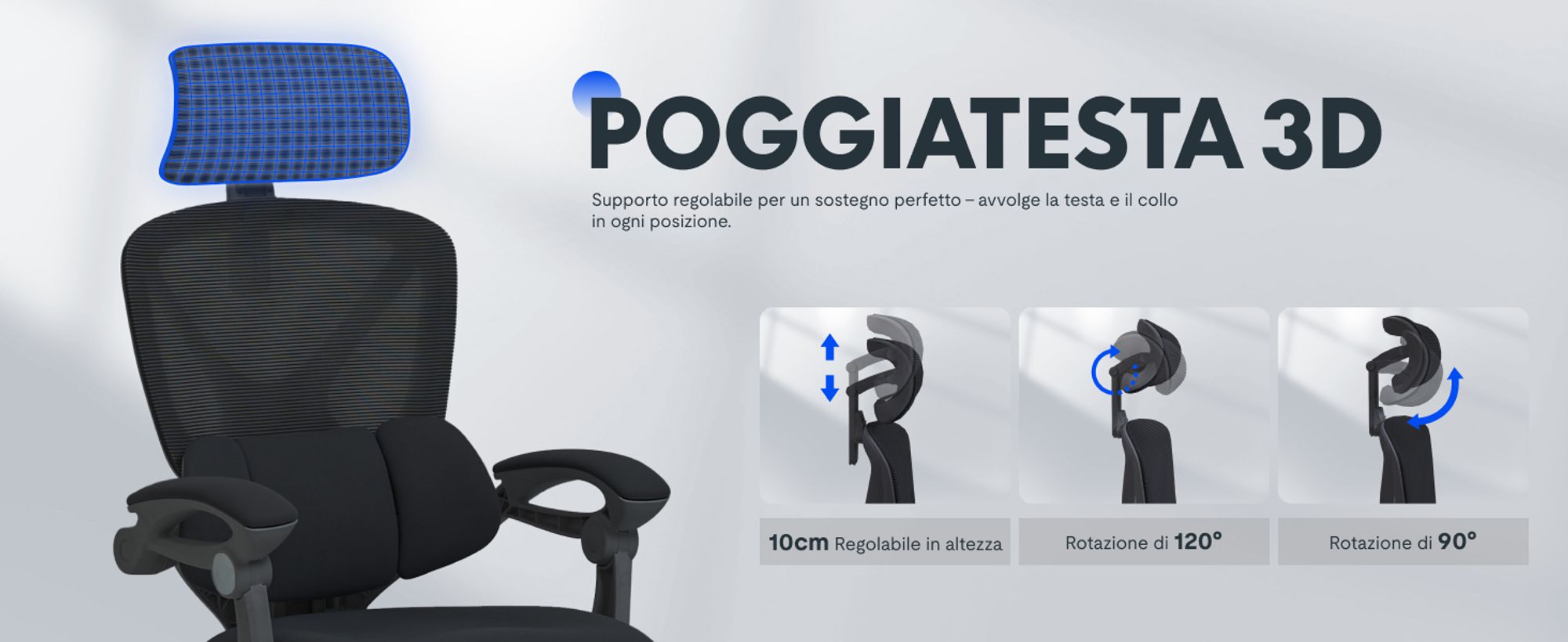 Sedia da ufficio PANDORA PLUS PELLE, schienale e braccioli regolabili, sedile imbottito, nero