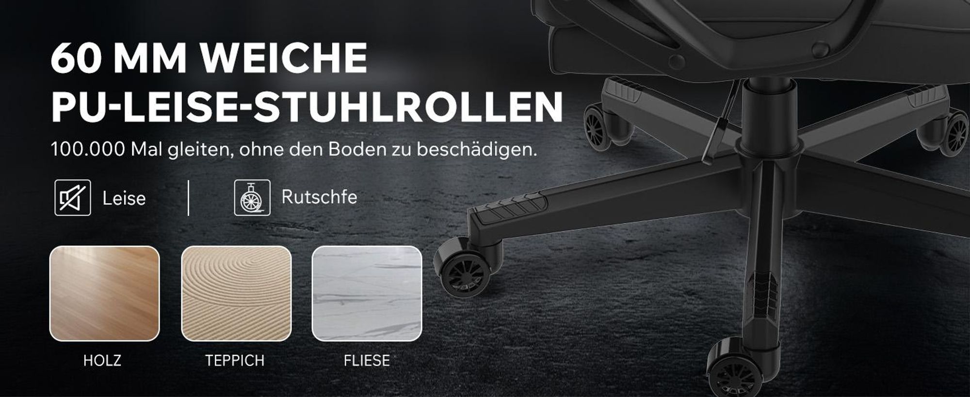 SENSE7 Knight Gaming Stuhl Kunstleder Schwarz-Grau - Ergonomischer Bürostuhl PC Schreibtischstuhl Zockerstuhl Wippfunktion Gamer 120 kg