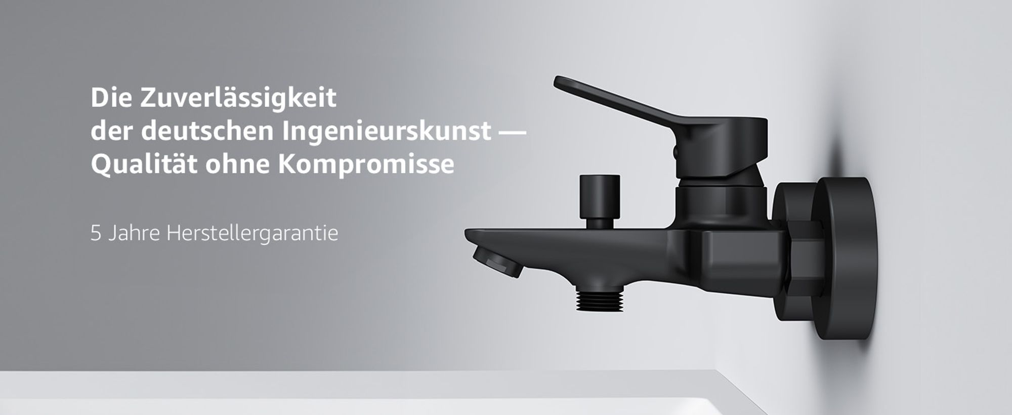 AM.PM Badewannenarmatur Wannenarmatur Schwarz Einhebelmischer Wandmontage Bad Messing Badewannen Armaturen