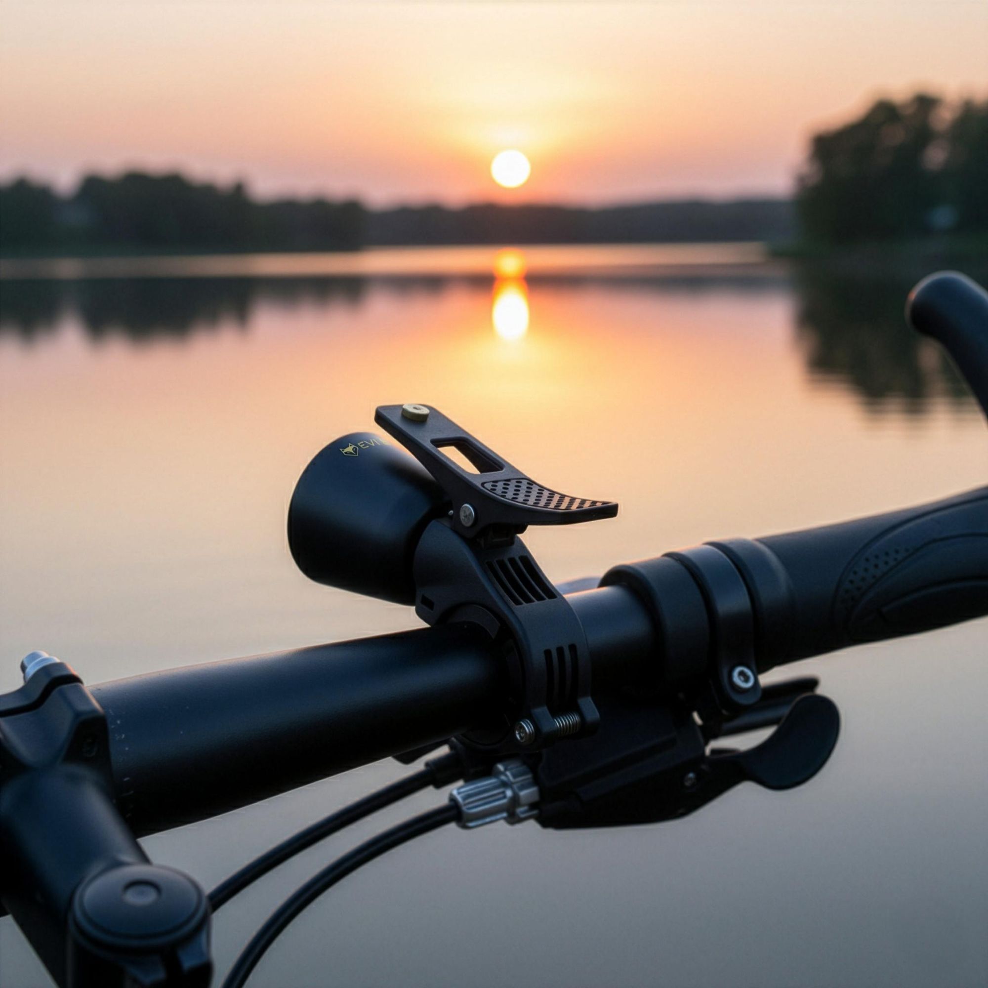 Fahrradklingel Laut 100dB für Fahrrad & E-Roller, Universelle Lenkerhalterung 21-31,8mm, Wasserdicht & Robust, Schwarz Matt, EVI BIKE BikeBell