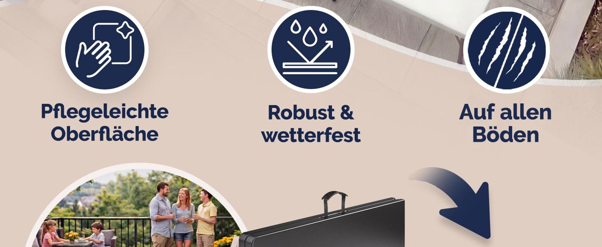 CASARIA Bierbank 2er Set klappbar 180 cm, Kunststoff, 8 Personen, Weiß