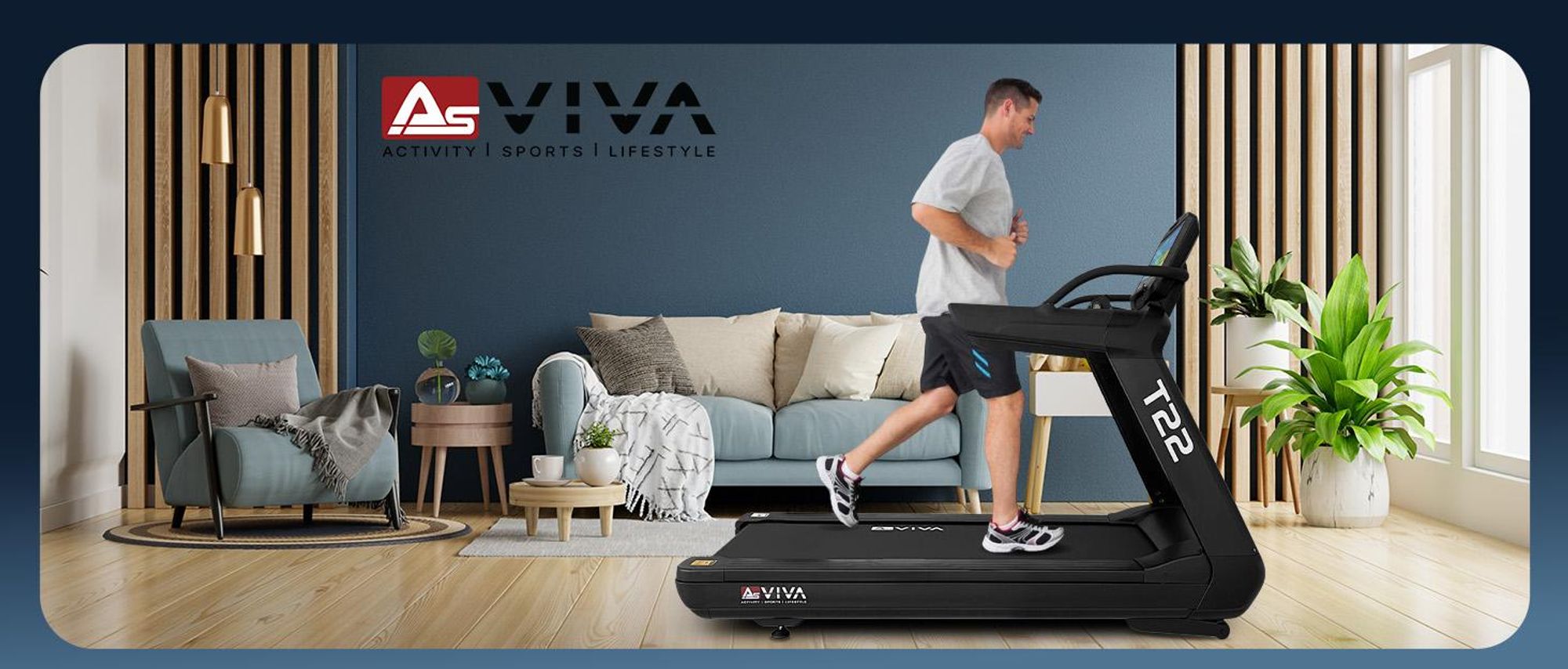 AsVIVA T22 Studio Pro Laufband, 23,5" Touchscreen, 9 PS Motor, 21% Steigung, 8-Zonen Dämpfung