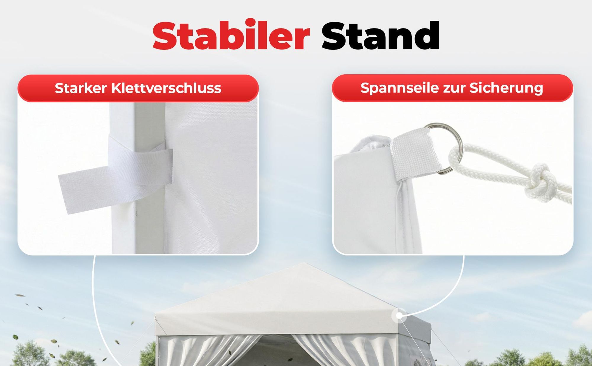 Pavillon Partyzelt 3x3 m ONBEST Patentierter Quick-Up Aufbau in 1min | Wasserdicht | faltbar | mit Sandsäcke | Trolley UV50+