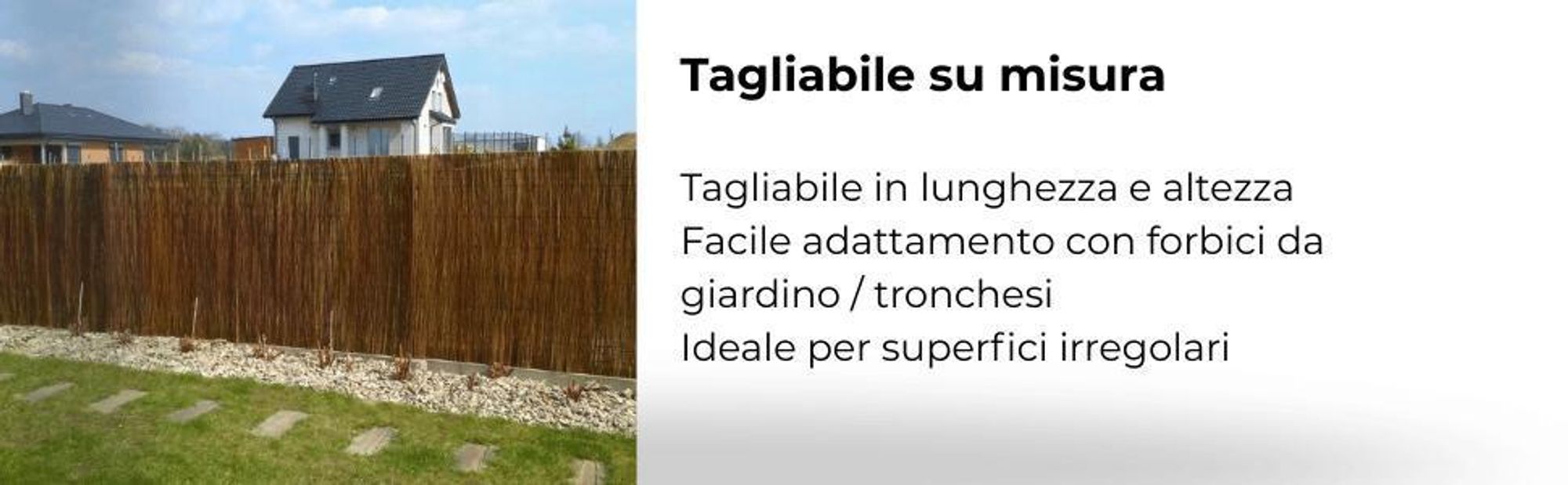FOR THE GARDEN Stuoia in Salice 200x300 cm – Recinzione Naturale, Frangivento e Frangisole per Balcone e Giardino