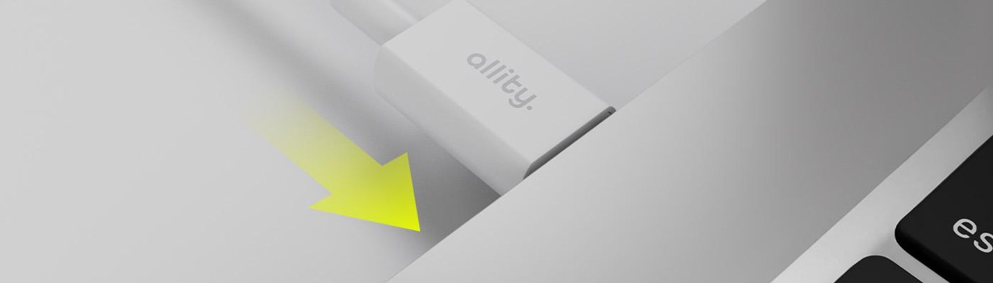 Allity USB-C zu USB-C Kabel, 1m, 100W, weiß, zum Laden von Laptops