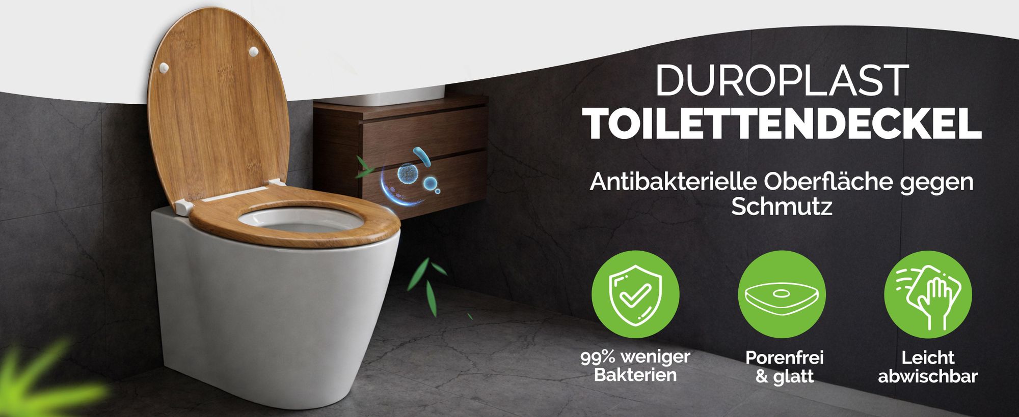 CASARIA Toilettendeckel mit Absenkautomatik Quick Release WC Sitz