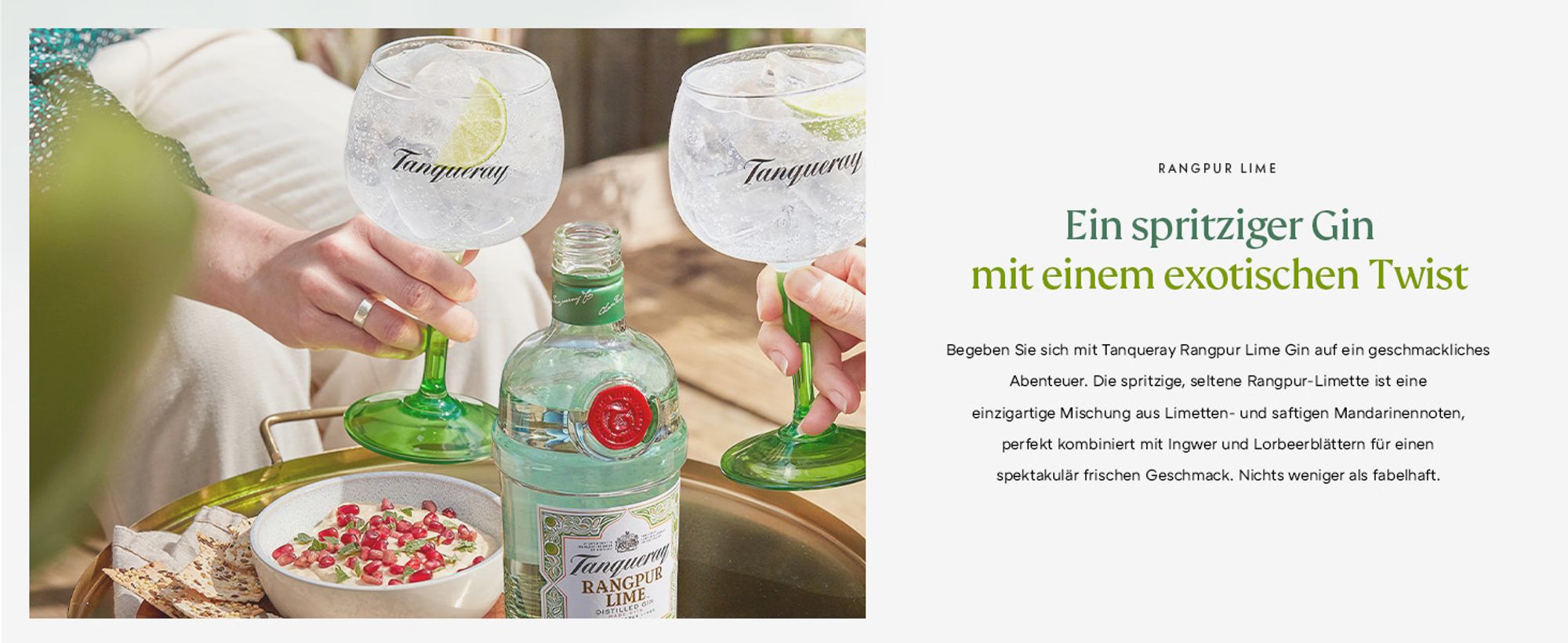Tanqueray Rangpur Lime, Destillierter Gin, 41,3% vol, 700ml Einzelflasche