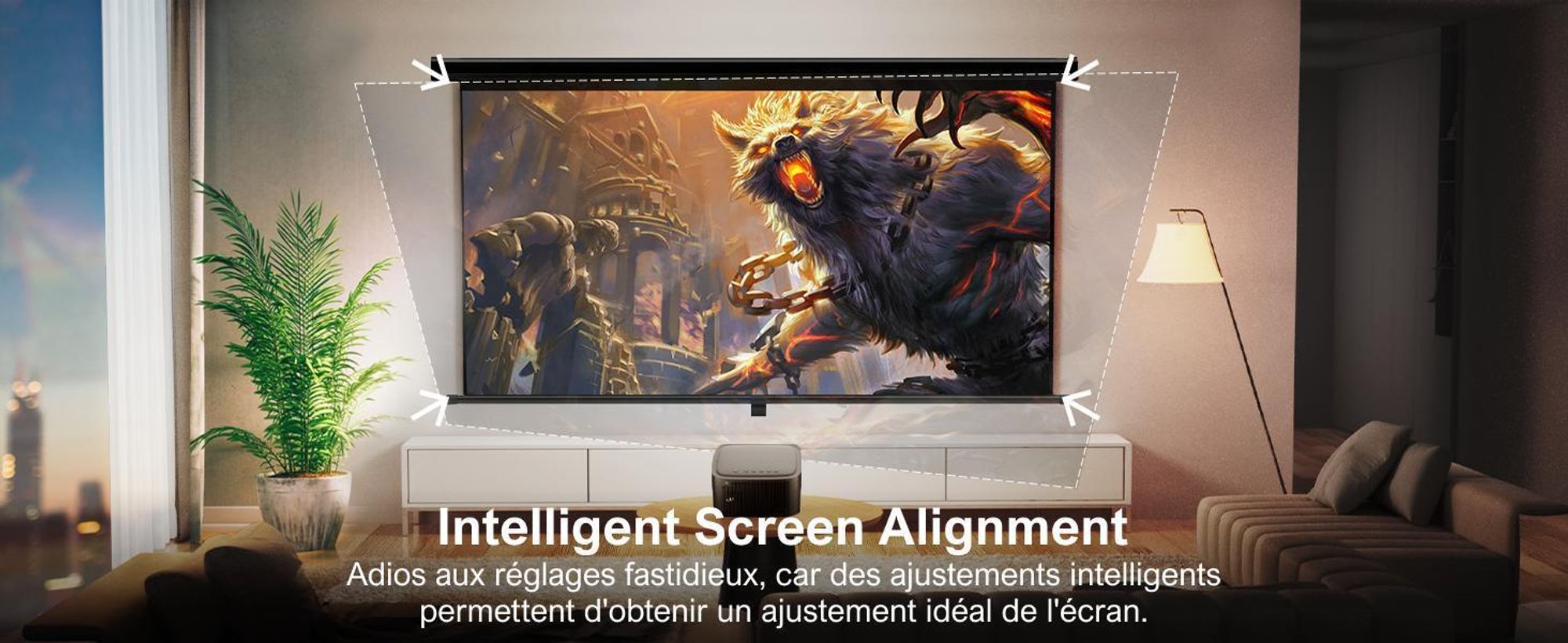 Projecteur ULTIMEA 4K Home Cinema Supporté, Projecteur Netflix, 700 ANSI-Lumen, Dolby Audio, Ajustement de l'écran & évitement d'objet
