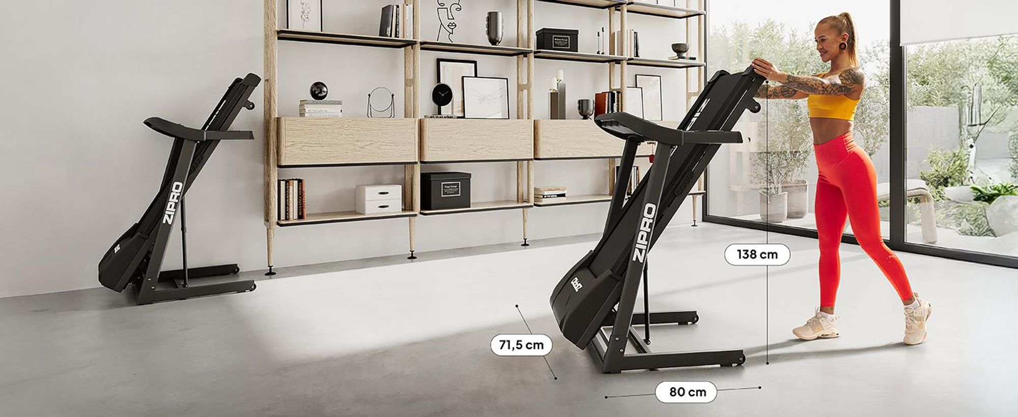 Zipro Pulse skladací bežecký pás pre domáci tréning, do 130 kg, nastaviteľný do 12 km/h, bežecký pás pre domácnosť Skladací so sklonom