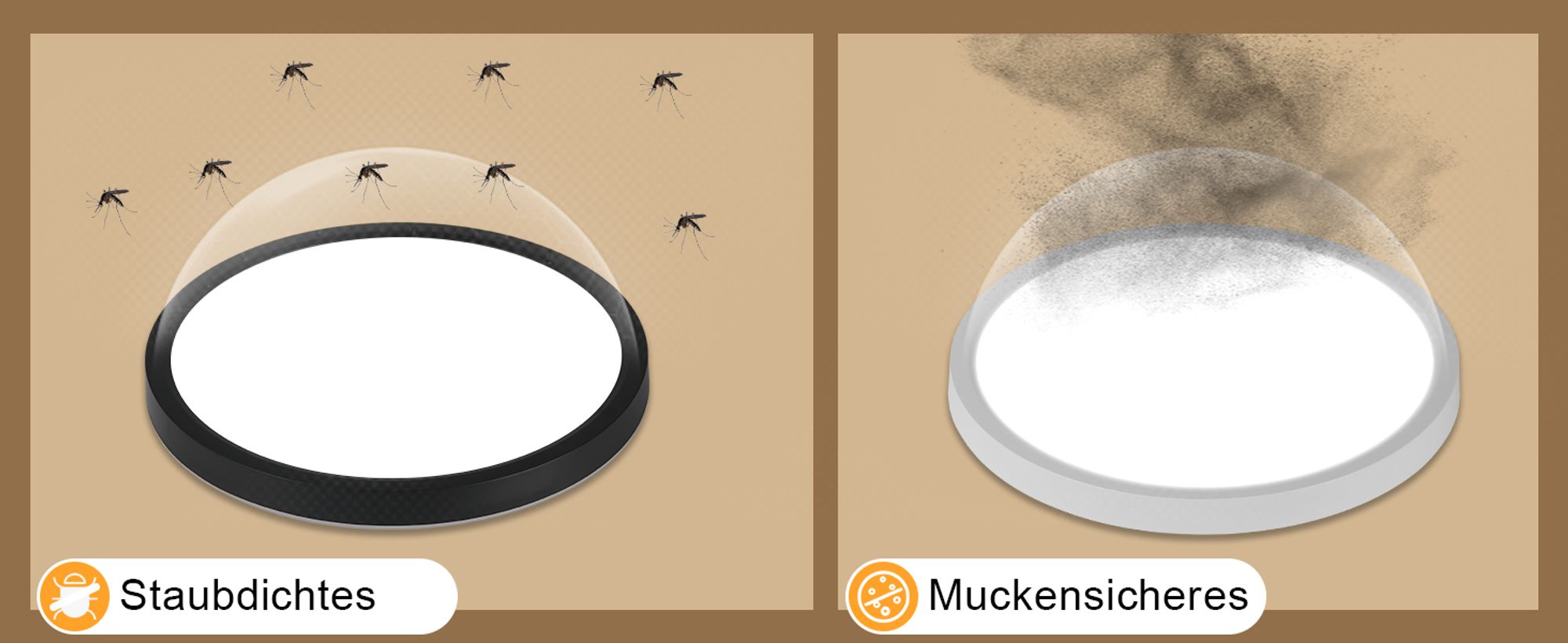 ZMH Deckenlampe LED Deckenleuchte Flach Schlafzimmerlampe 22CM Badezimmerlampe 18W Küchenlampe  Schlafzimmer Schwarz Deckenbeleuchtung Flurlampe Decke Badlampe 3000K - 6500K für Küche Flur