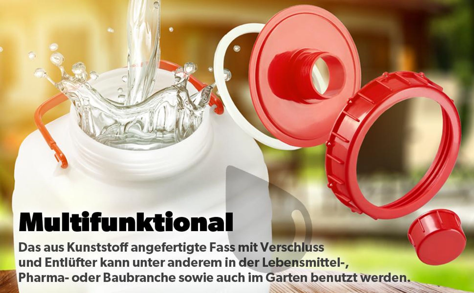 KADAX Wasserkanister "Asele", Trinkwasserkanister, Wassertank mit Hahn und Gummidichtung, Weiß, 10L