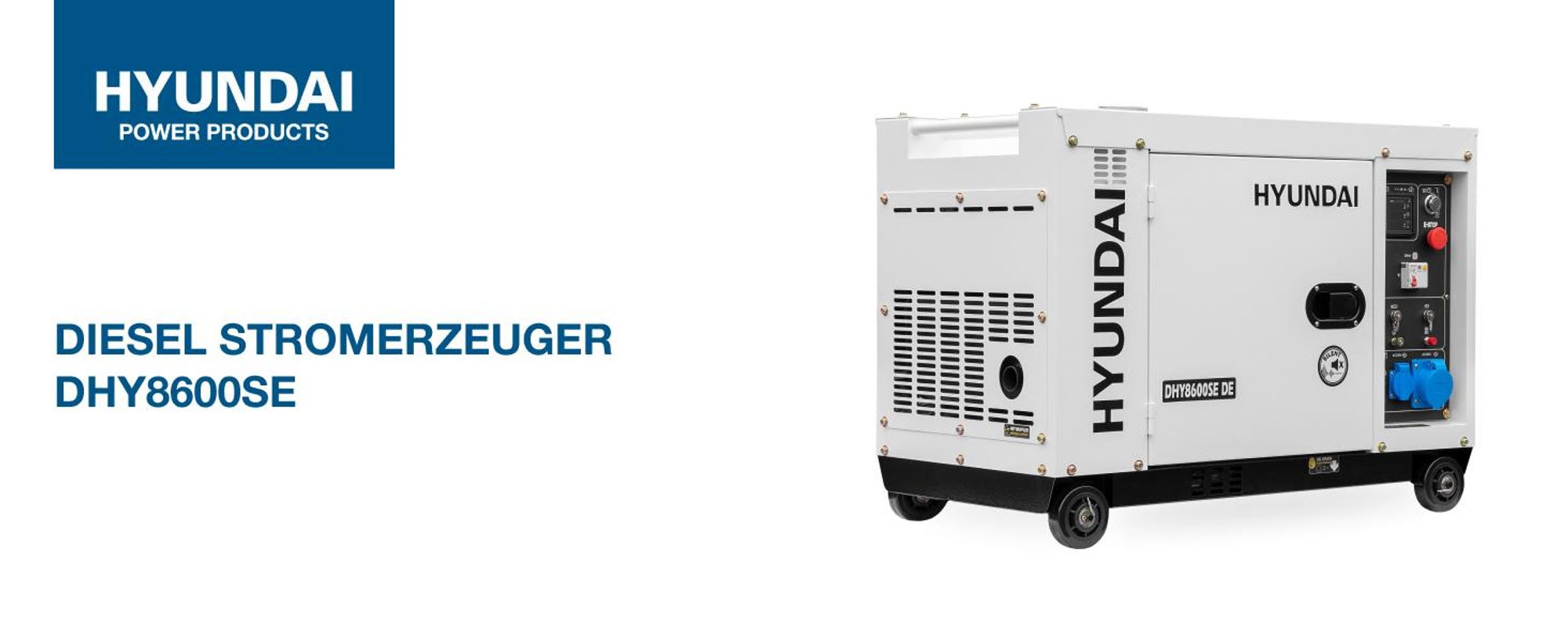 HYUNDAI Diesel Generator DHY8600SE D (6.3 kW, Elektrostart, 2 x 230V)