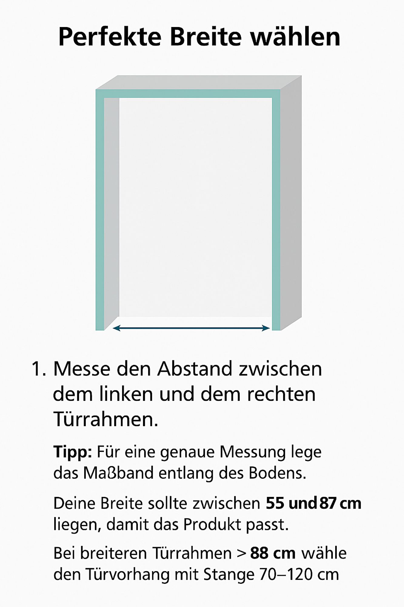 tinycurtains Türvorhang 195x150cm mit Teleskopstange (weiß), einfache Montage in nur 1 Minute ohne Bohren, Thermovorhang