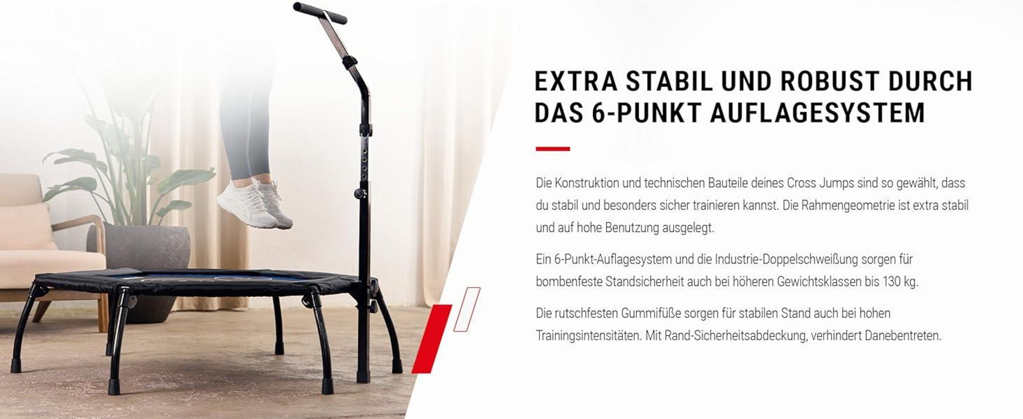 HAMMER Fitness-Trampolin Cross Jump, 98 cm Sprungfläche, bis 130 kg Gewicht