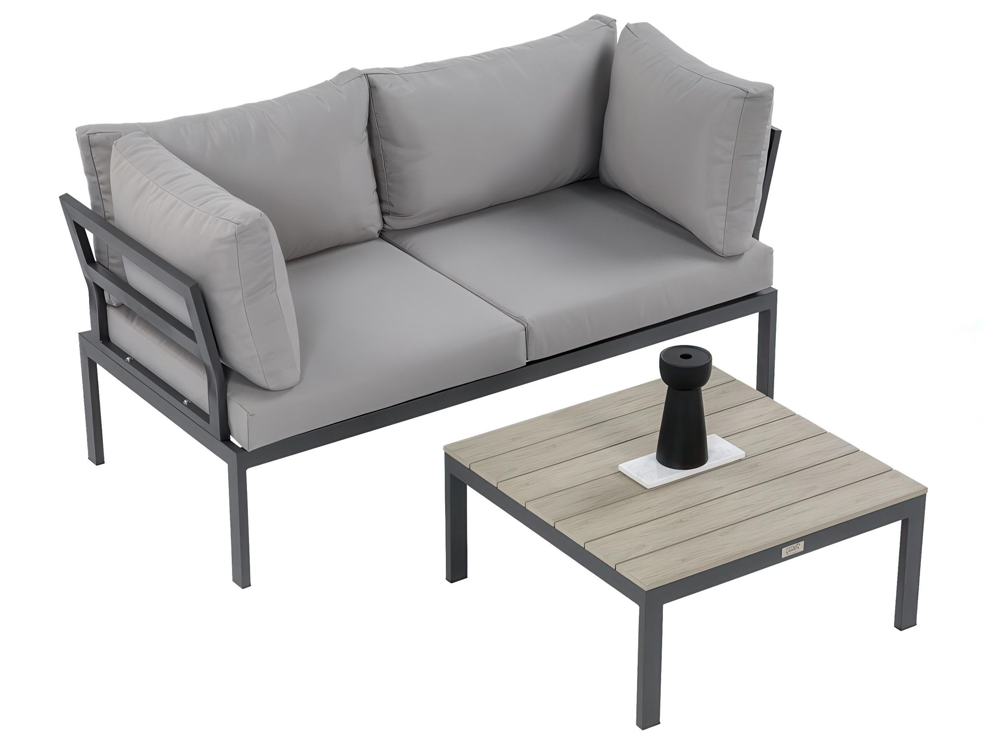 BEAUTYSOFA | SANTORINI Gartenlounge Ecksofa Hellgrau – Gartenmöbel Set, Outdoor Lounge, Gartensofa mit Couchtisch, Ecklounge, Terrassenmöbel