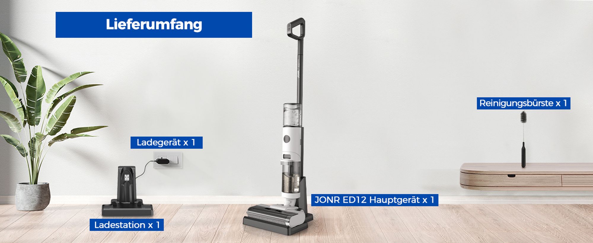 JONR Ersatz-Schwammfilter, kompatibel mit JONR ED12 schnurlosem Nass- und Trockensauger