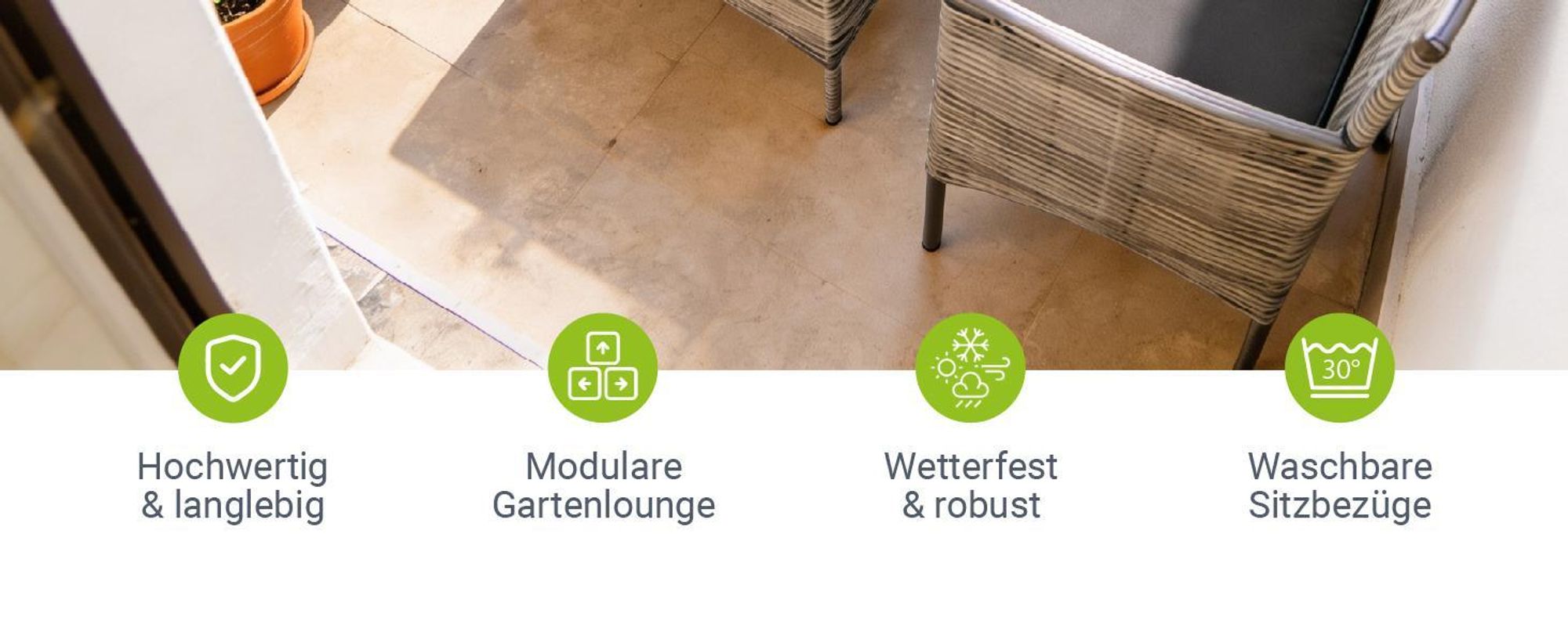 Juskys Polyrattan Gartenmöbel-Set Fort Myers - Tisch, Sofa & 2 Stühle - grau-meliert