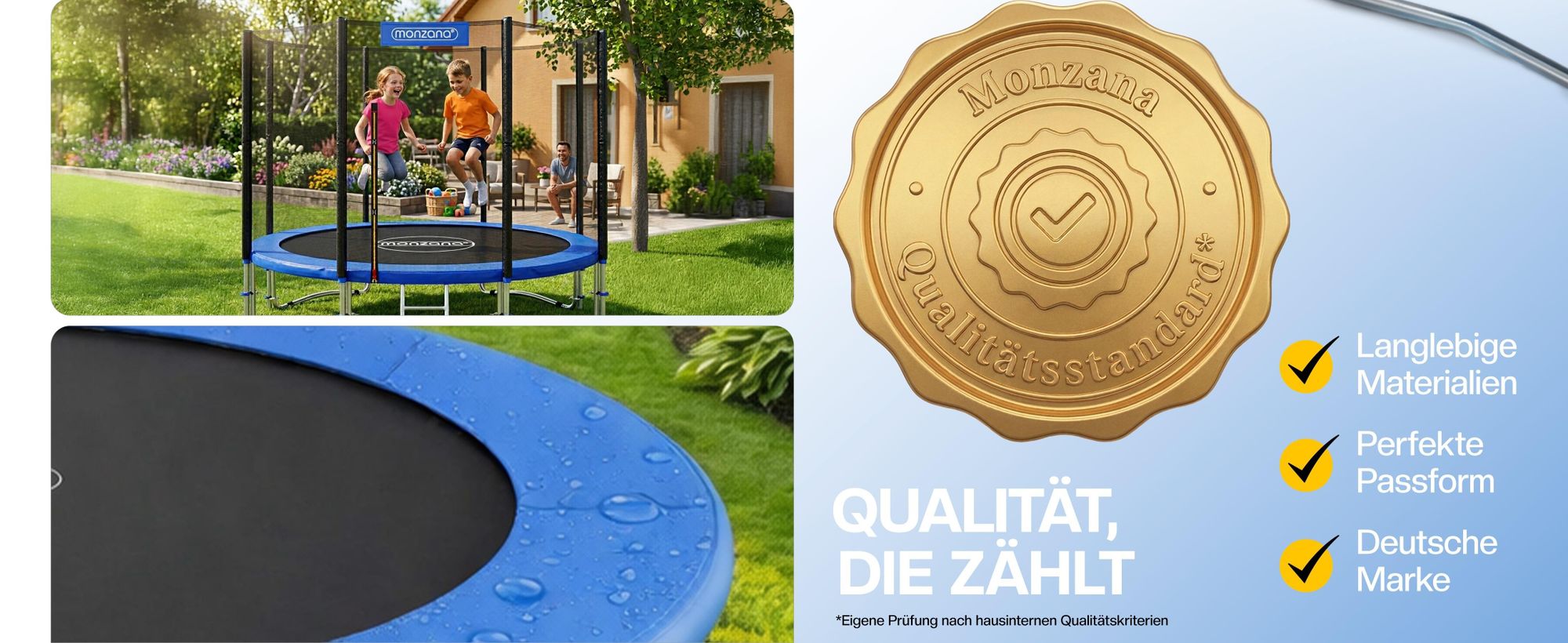 MONZANA® Trampolin Randabdeckung Ø 427 cm 30cm breit 100% UV-beständig Reißfest Wetterbeständig Universell Federabdeckung Randschutz
