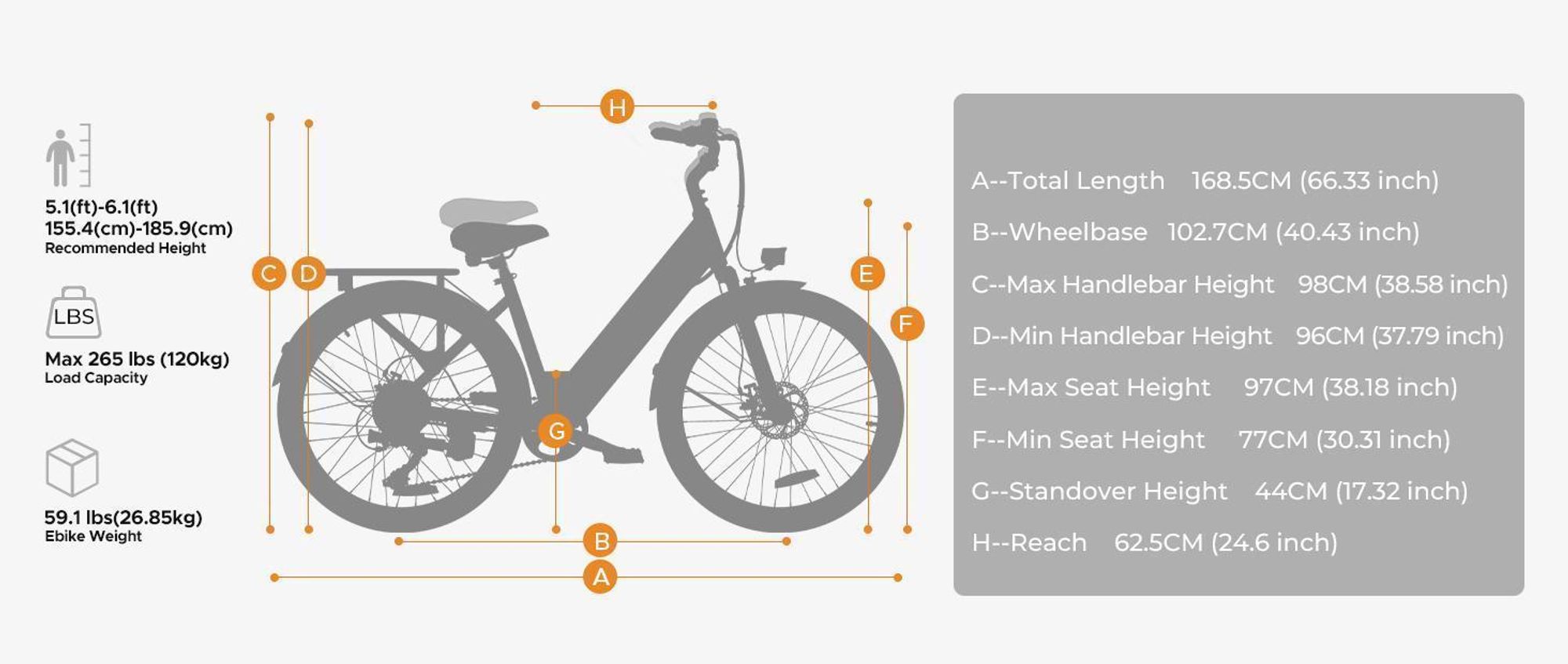 HillMiles E Bike, městské elektrokolo a E-Hollandbike s 36V 13Ah baterií do 80-100km, SHIMANO 7 rychlostí, 250w motor a 25km/h, IP65 Waterproof, MileCity1